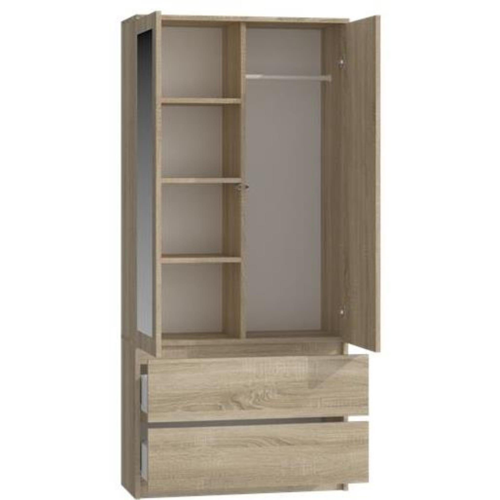 Beautysofa Drehtürenschrank Rubin (2 Außenschubladen, 90 günstig online kaufen
