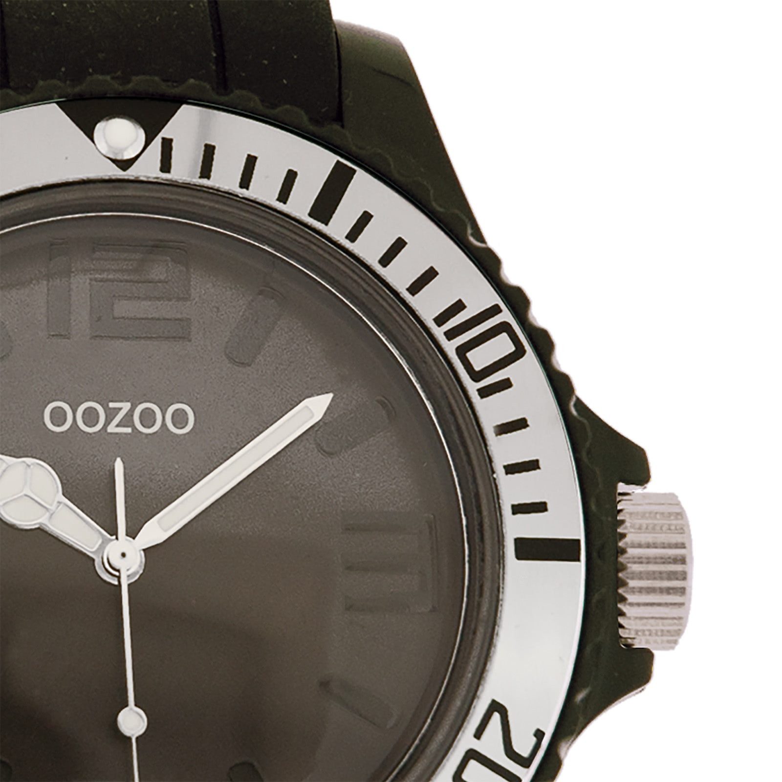 OOZOO Quarzuhr Oozoo Damen Armbanduhr blau Analog, (Analoguhr), Damenuhr rund, groß (ca. 43mm) Silikonarmband, Fashion-Style