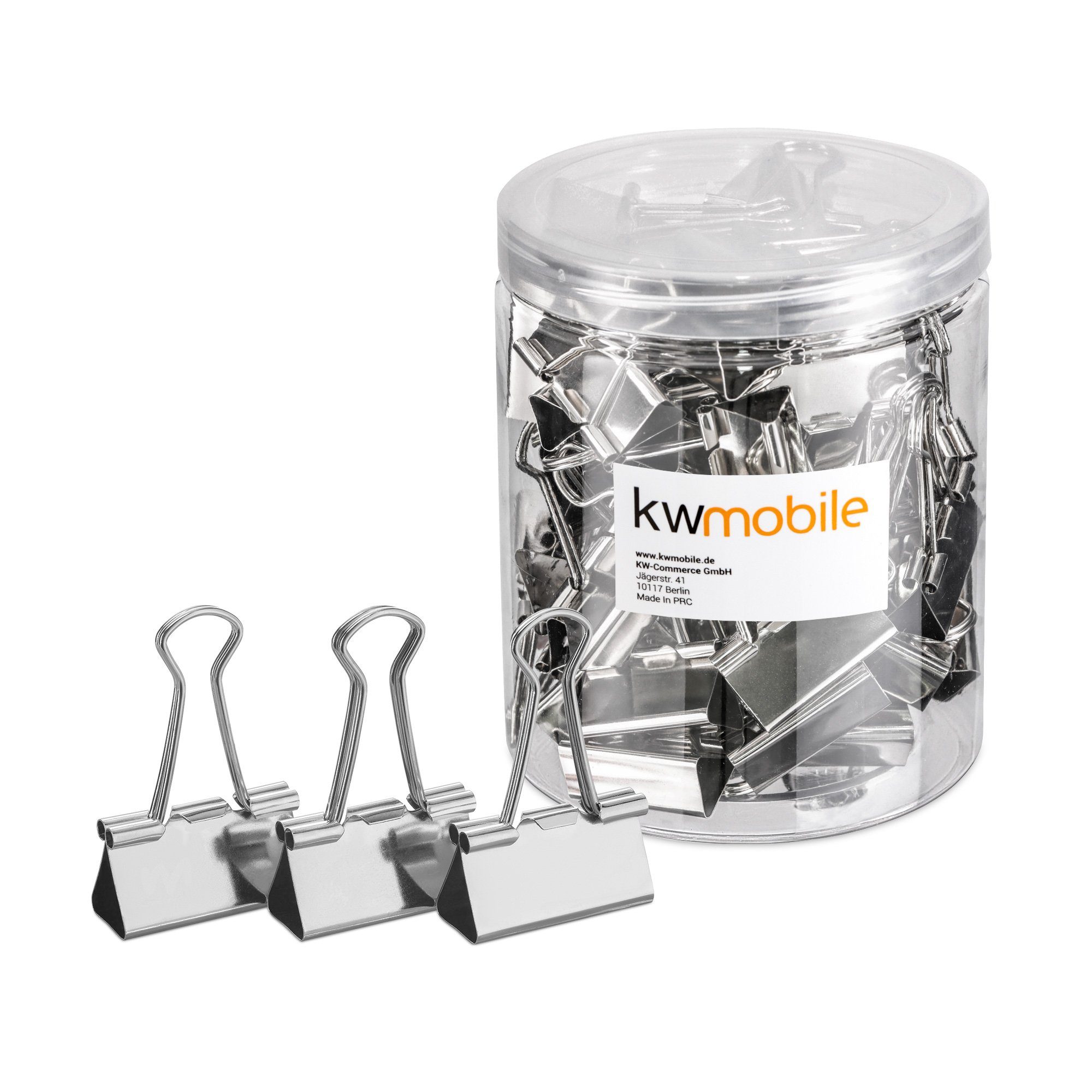 kwmobile Büroklammer 50x Foldback Klammern Set - 32mm - Vielzweckklammer Büro Clips