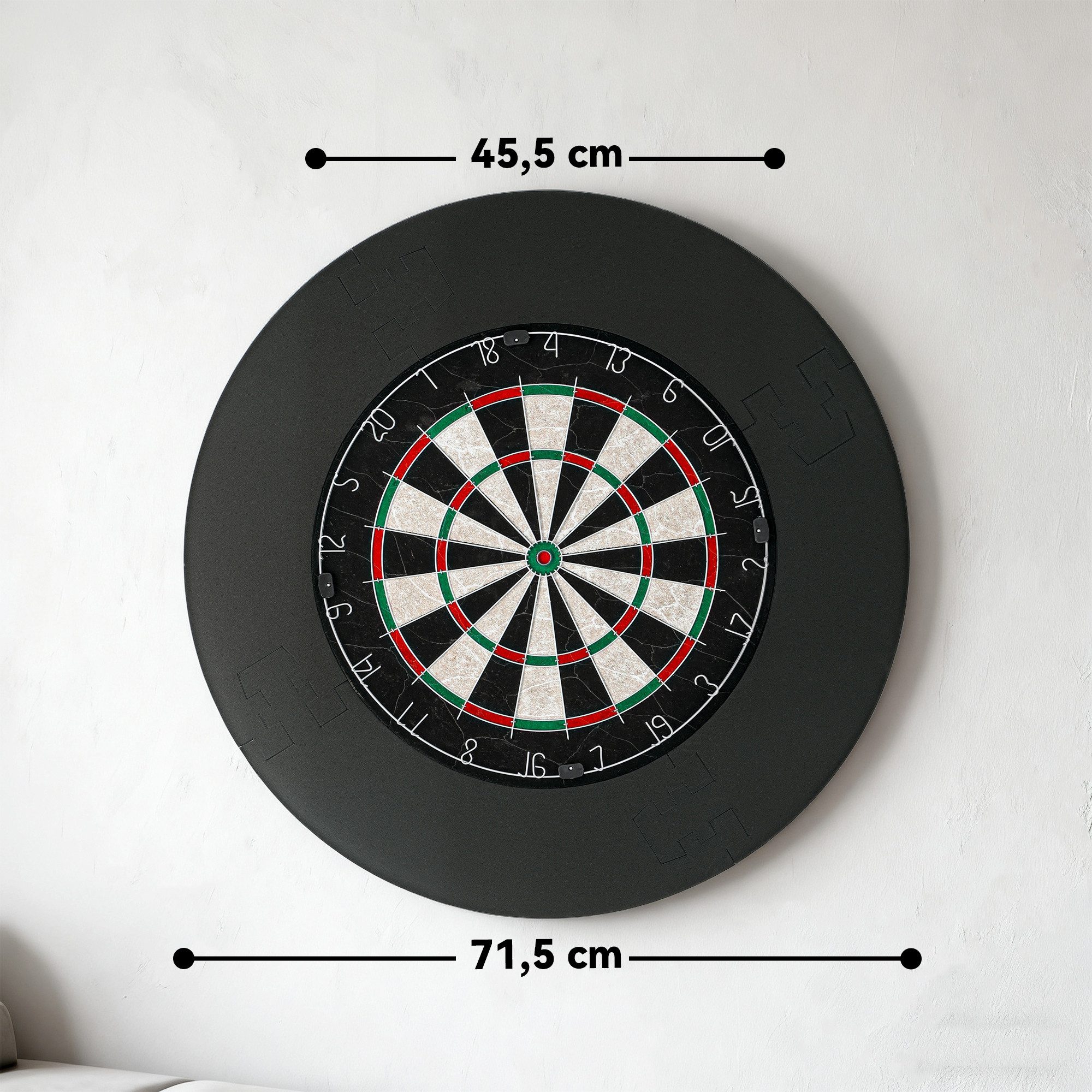 SPORTNOW Zielscheibenauflage mit 6 Dartpfeile, Flights, Dart Surround, Stahlspitze, (45,5 cm Sisal Dartboard, 11-tlg., Dartscheibe), für Erwachsene