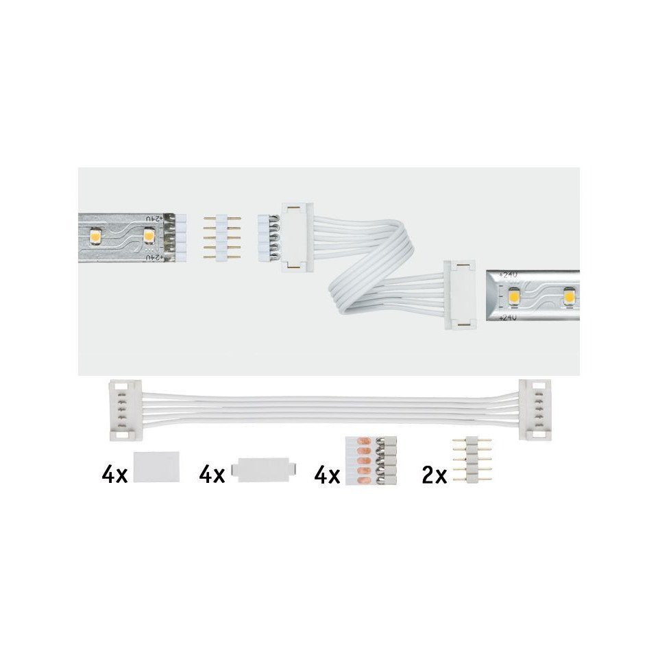 LED-Streifen Paulmann MaxLED Universal Connector weiß 2er Pack