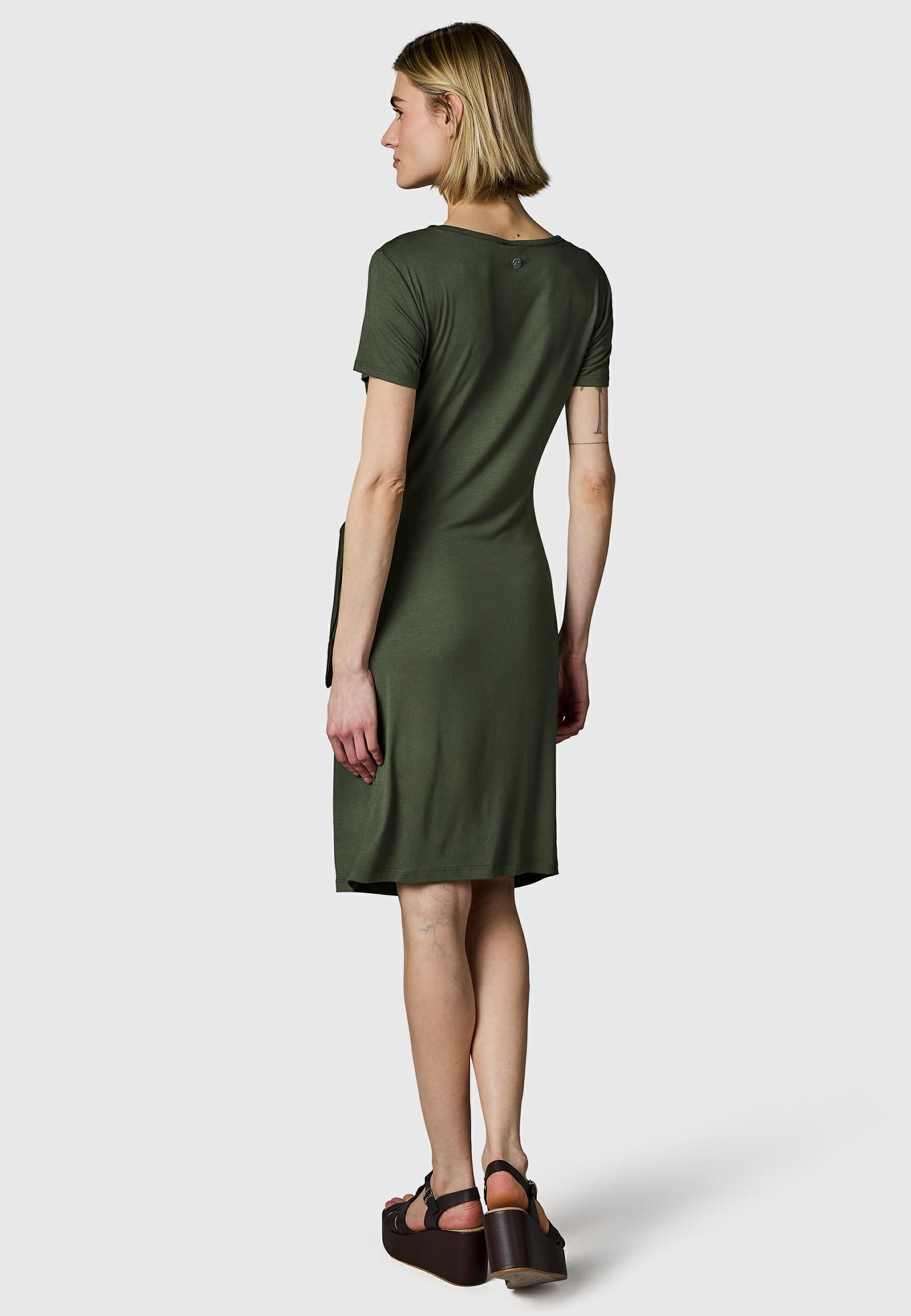 Ragwear Shirtkleid Knotta Kurzarm Sommerkleid mit seitlichem Bindeband