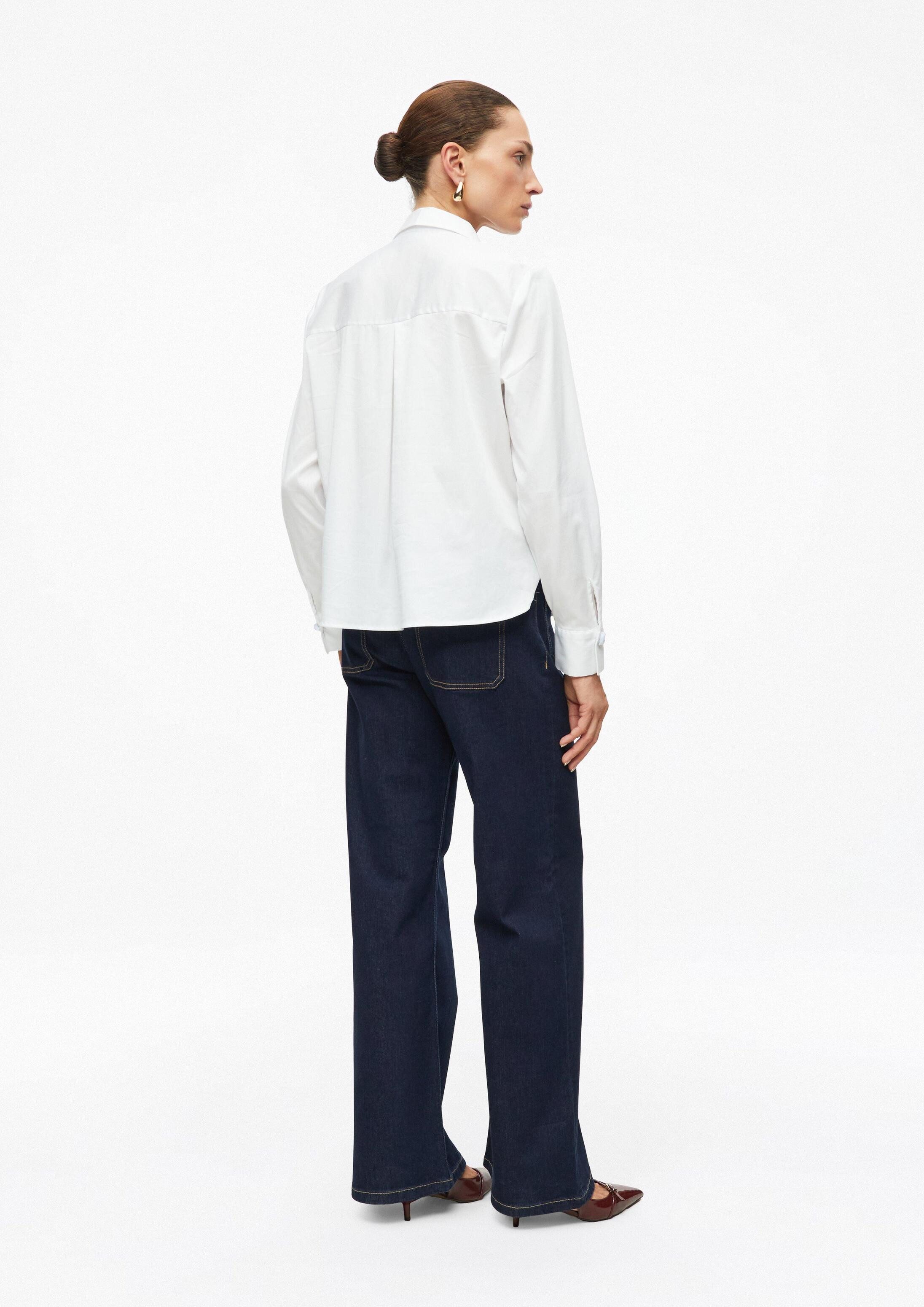 s.Oliver Langarmbluse Bluse Leicht glänzende Bluse mit Falten-Detail