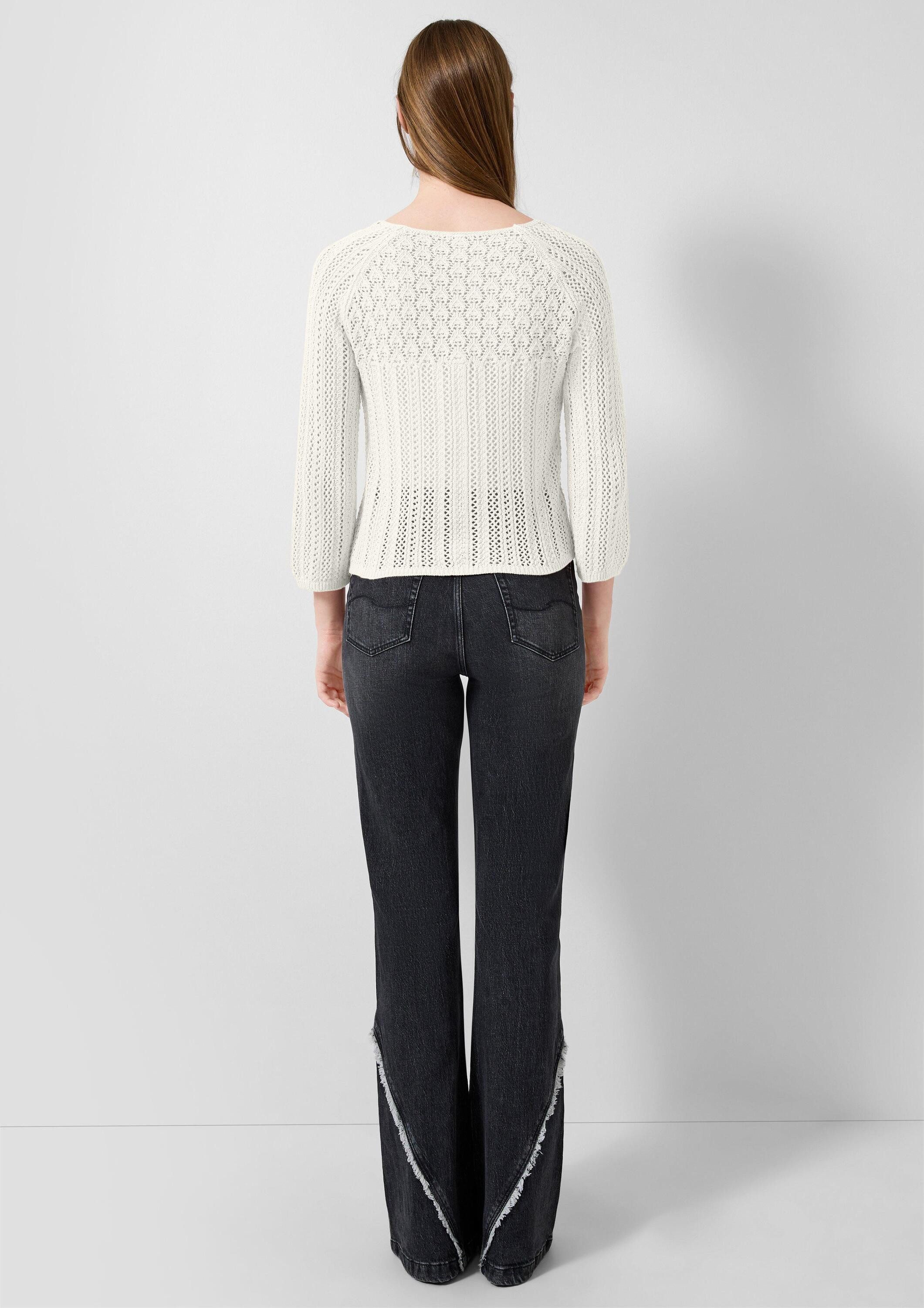 QS 3/4 Arm-Pullover Strickpullover Ajourpullover