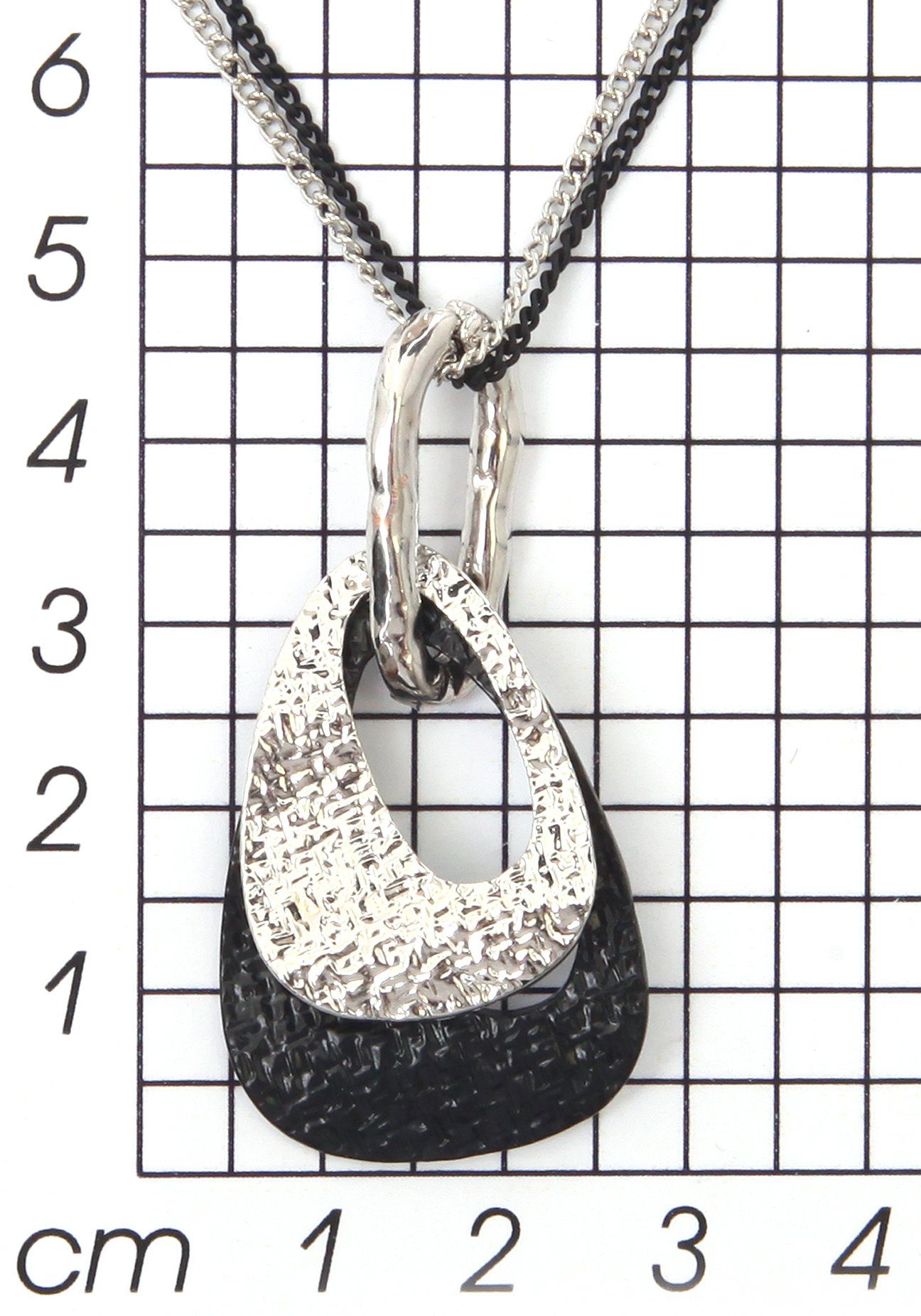 Firetti Lange Kette Halsschmuck schwarz weiß Optik