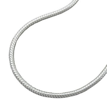 unbespielt Silberkette Halskette 1,5 mm Schlangenkette rund 925 Silber 42 cm inkl. Schmuckbox, Silberschmuck für Damen und Herren