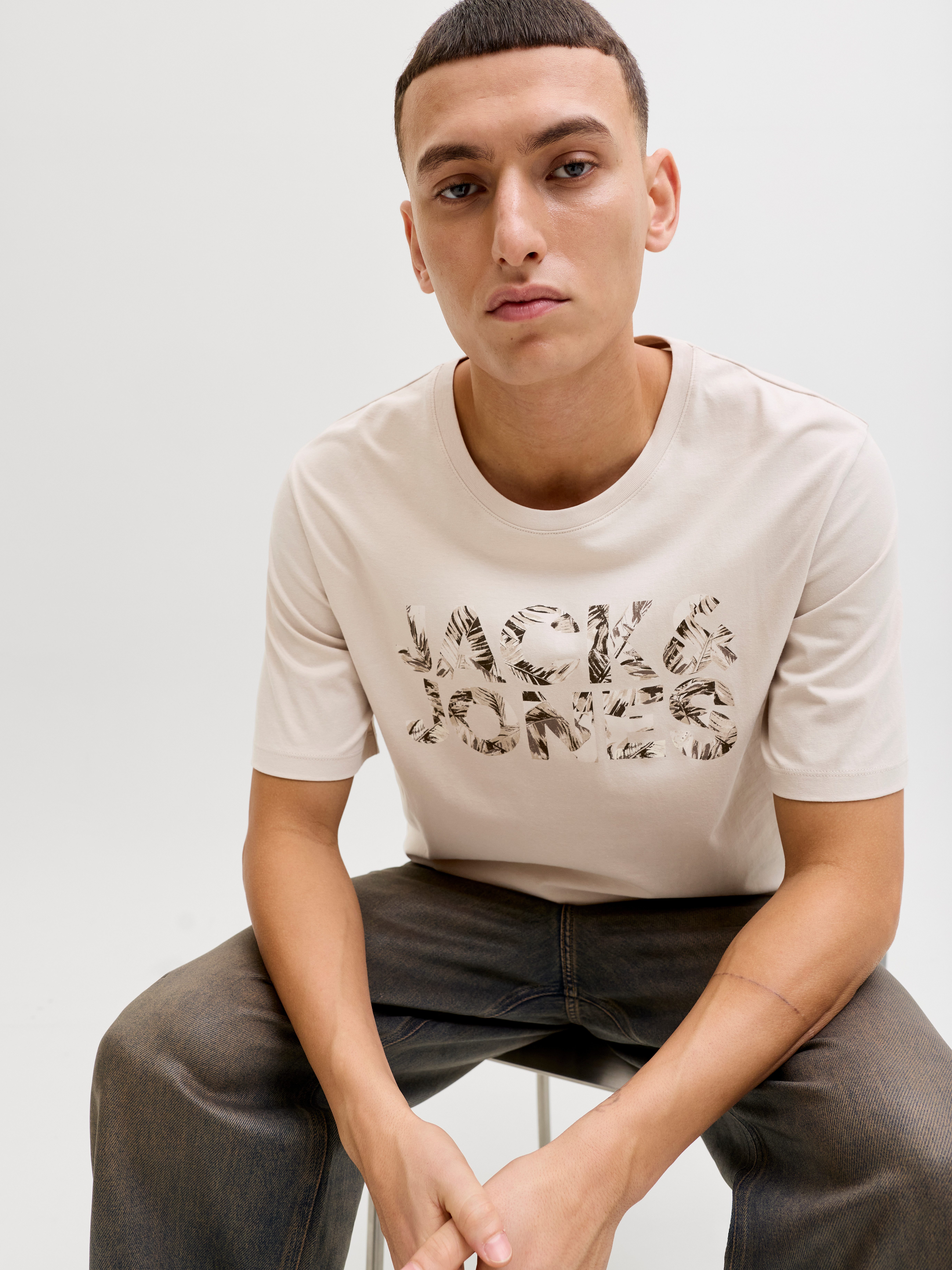 Jack & Jones Kurzarmshirt JJEJEFF LOGO TEE SS SN mit Logoprint