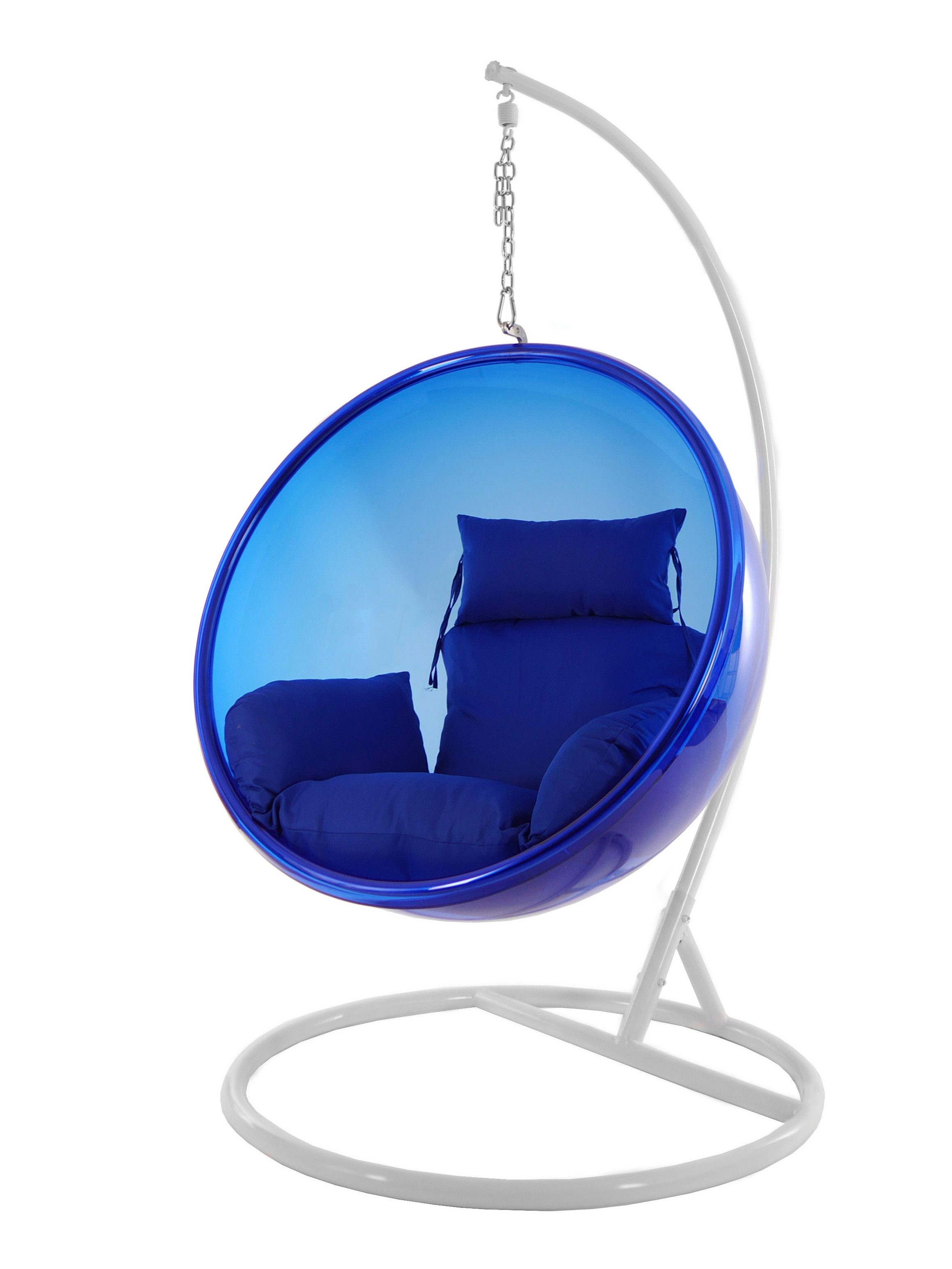 KIDEO Hängesessel Bubble weißes Gestell (Set bestehend aus Gestell, Korb und 2- teiliges Kissenset), Komplettset