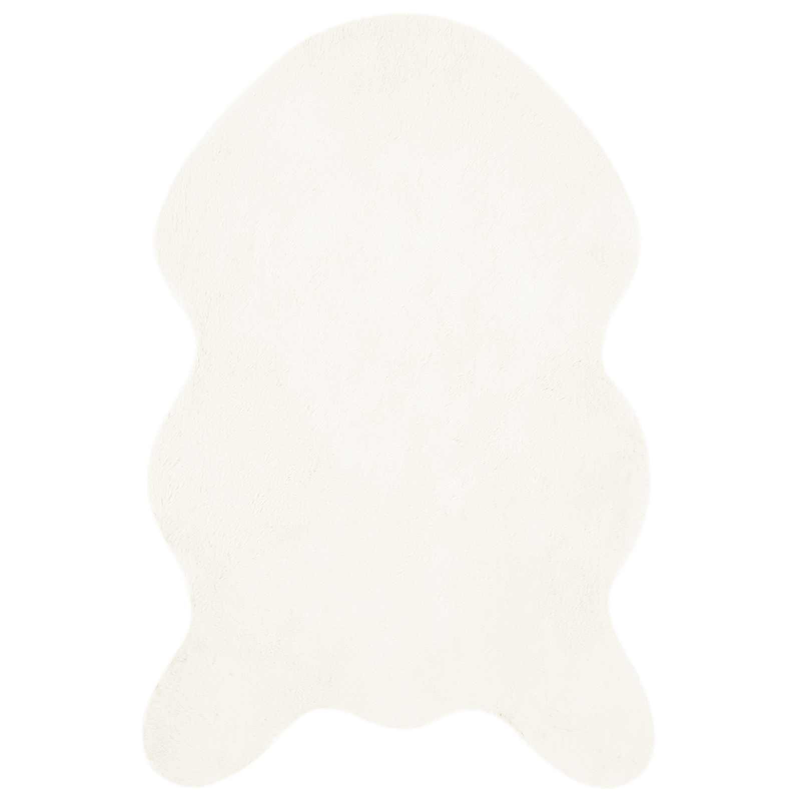 vidaXL Teppich Kunstfell Hasen Teppich Olite Creme 60 x 90 cm Polyester, Rechtwinklig