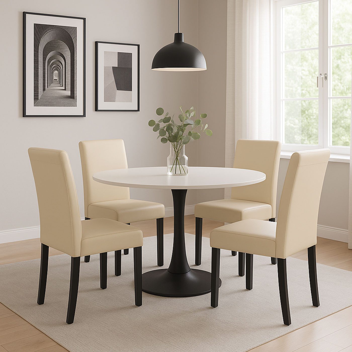 MCW Esszimmerstuhl Littau-L-4 (Set, 4 St), 4er-Set, Abgerundete Kanten, Rutschfest durch Kunststoffuntersatz