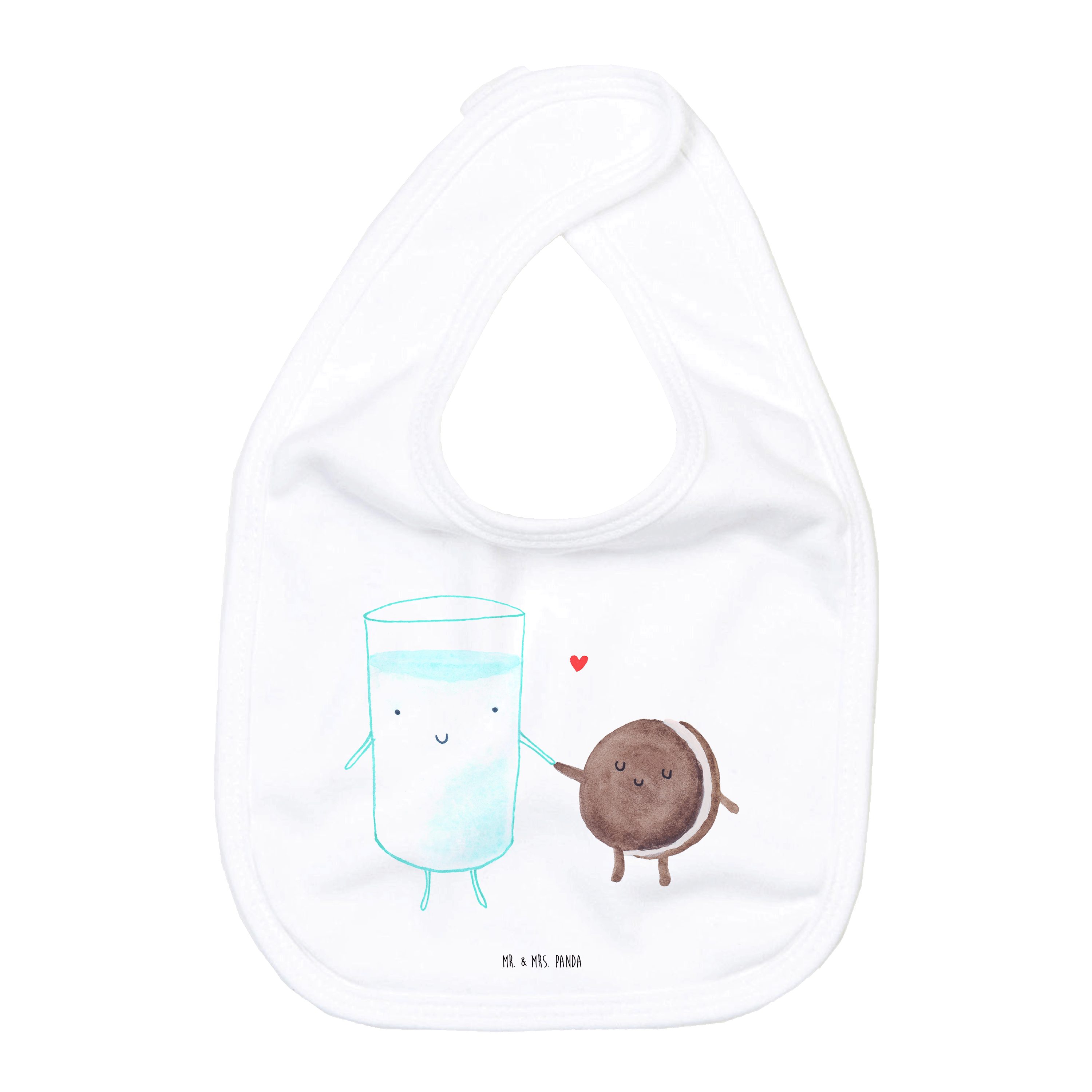 Mr. & Mrs. Panda Tragetuch Milch Keks, Lätzchen, Weiß, Baumwoll Lätzchen, Sabberlätzchen, Kaffee (Packung), Lätzchen Keks Geschenk