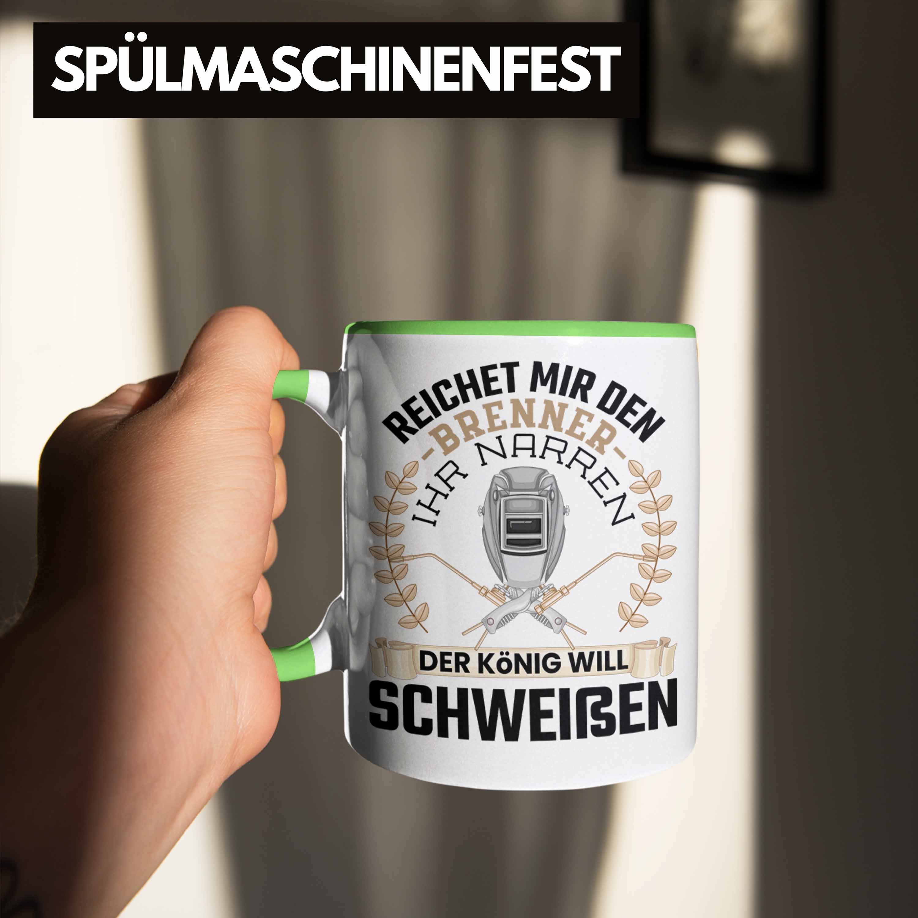 Trendation Tasse Schweißen Grün Lustig Geschenk Sprüche Metallbau Schweißer für Tasse Männer