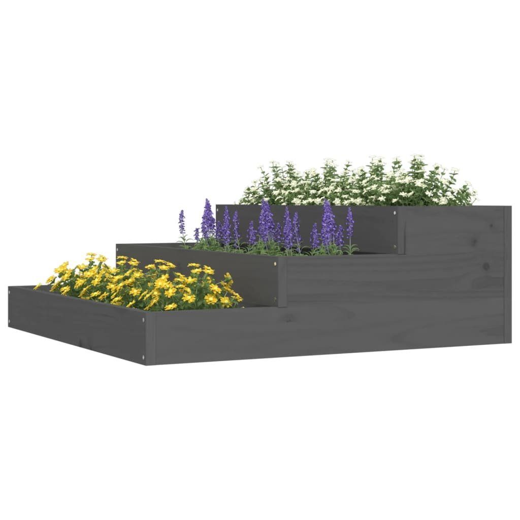 (1 78x78x27 cm St) Kiefer Grau Kiefer Massivholz vidaXL Blumentopf Pflanzkübel Graue