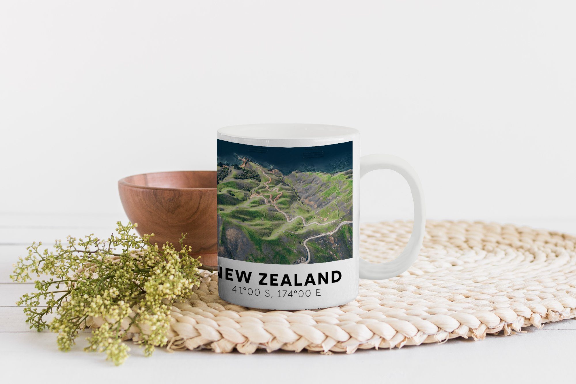 Felsen Geschenk - Tasse Wasser Teetasse, Keramik, Meer, Teetasse, Kaffeetassen, Neuseeland - Becher, MuchoWow -