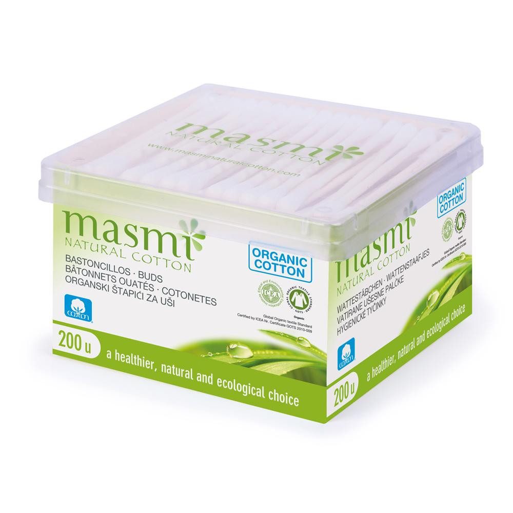 Masmi Gesichtspflege Bio Kosmetikstäbchen, 200 Stk.