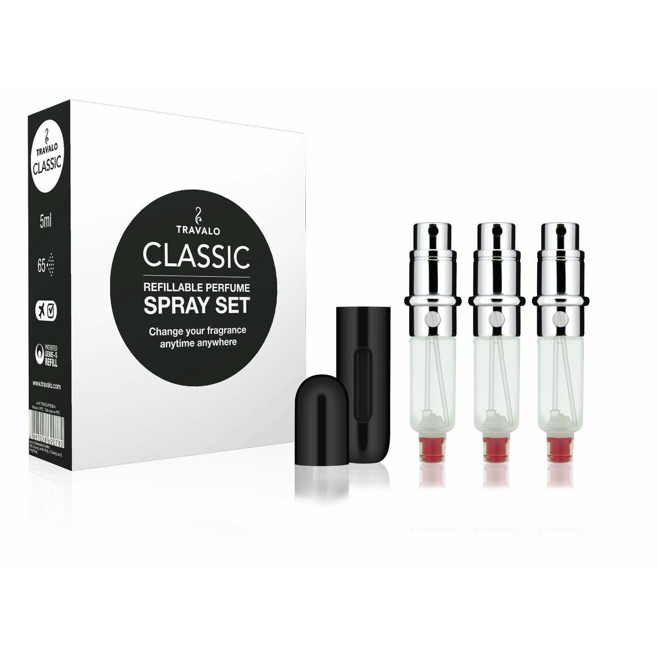 Travalo Parfümzerstäuber Classic Set = Easy Fill Perfume Spray Vaporisateur Rechargeable Hülle (4 St)