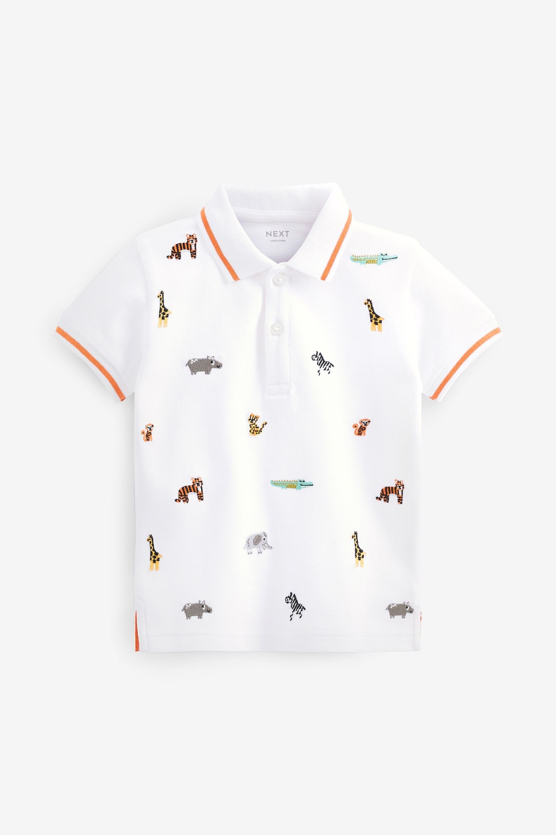 Next Poloshirt Piqué-Poloshirt aus Jersey (1-tlg) White Safari