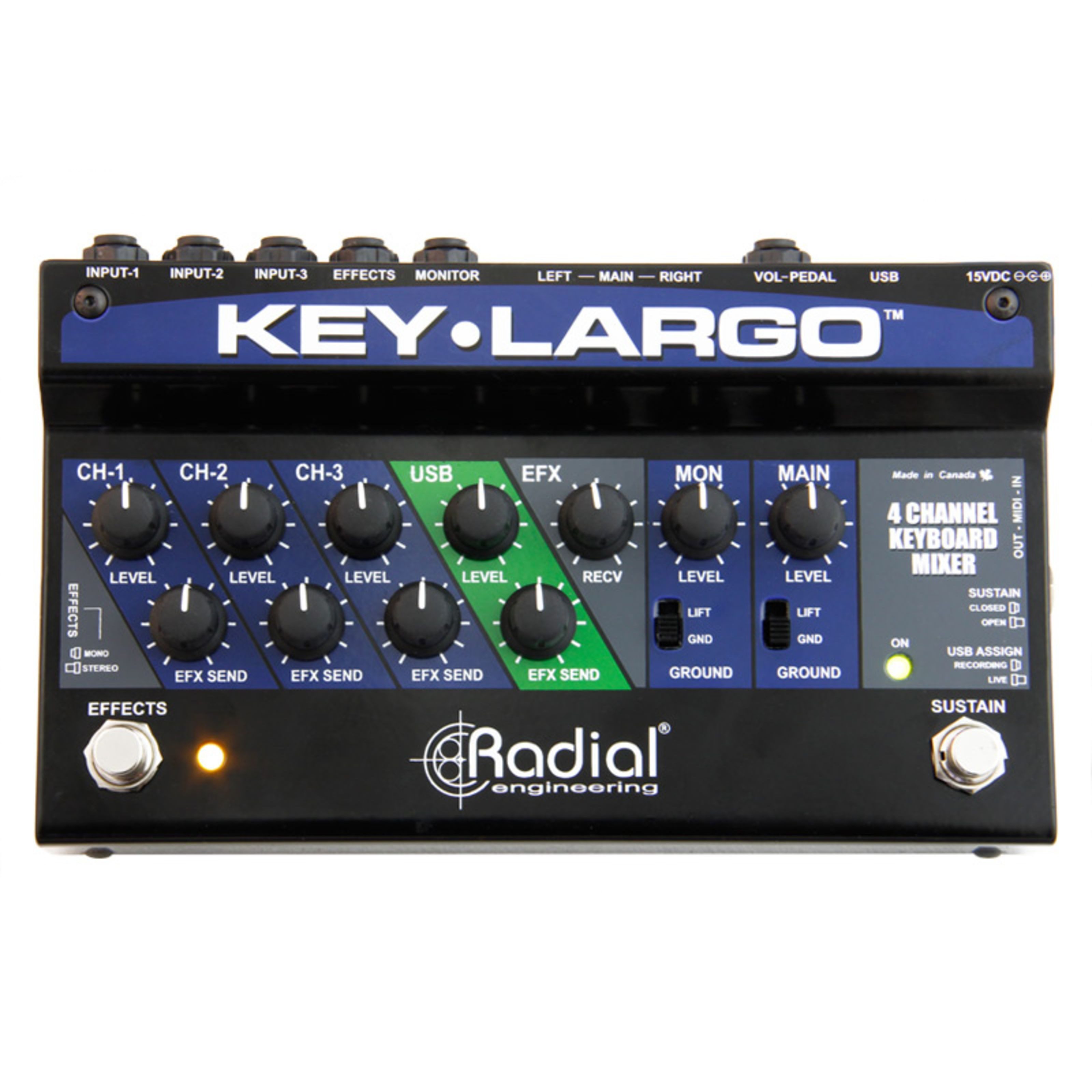 Radial Mischpult, (Studio Mischpulte, USB Mischpulte), Key-Largo - USB Mischpult