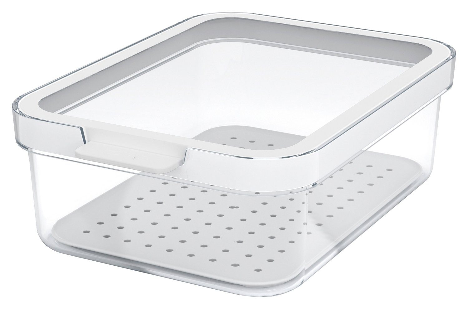 ROTHO Frischhaltedose CAUMA, Transparent, Weiß, B 19,6 cm, 1200 ml, Kunststoff, (1-tlg)