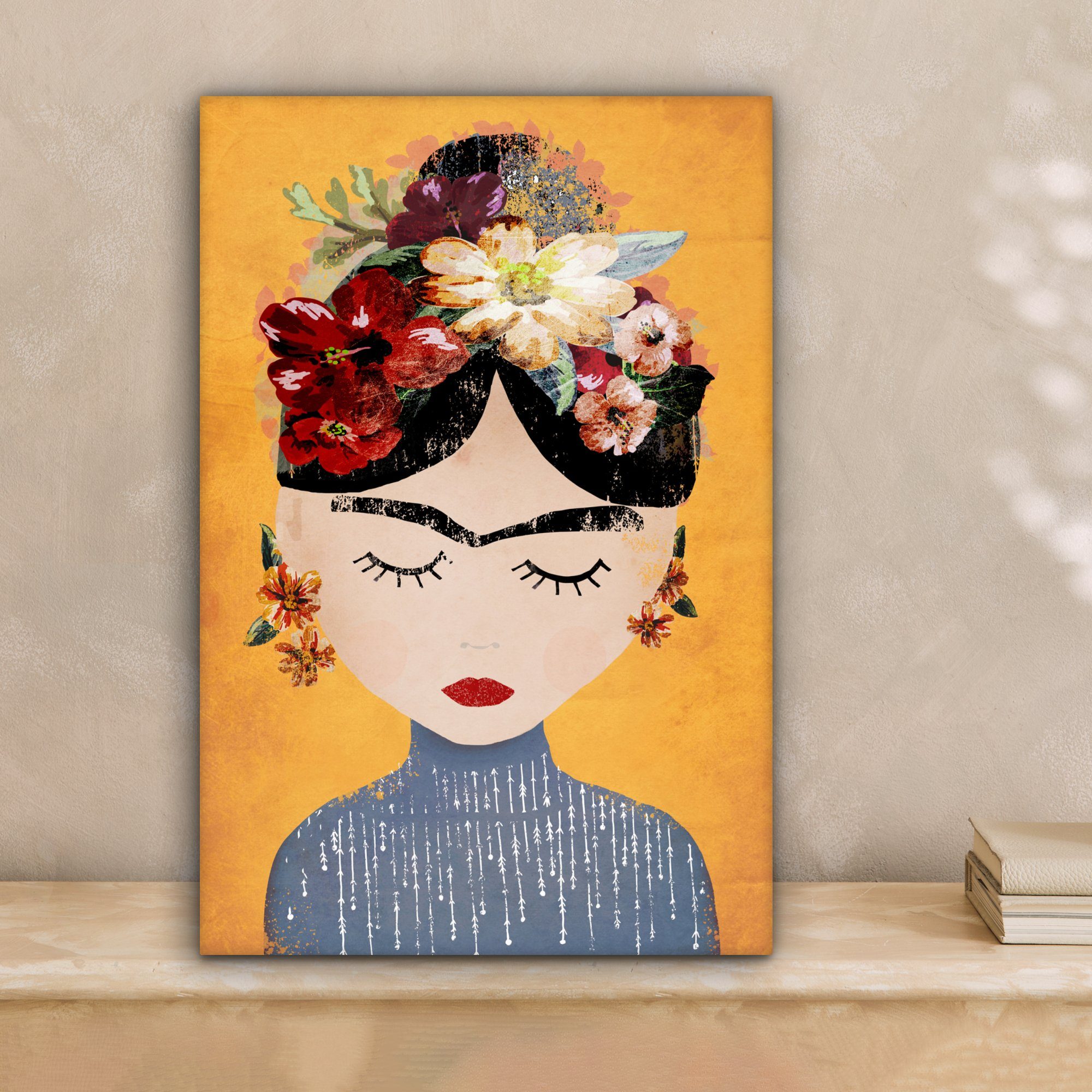 OneMillionCanvasses® Leinwandbild Frau - Blumen - günstig online kaufen
