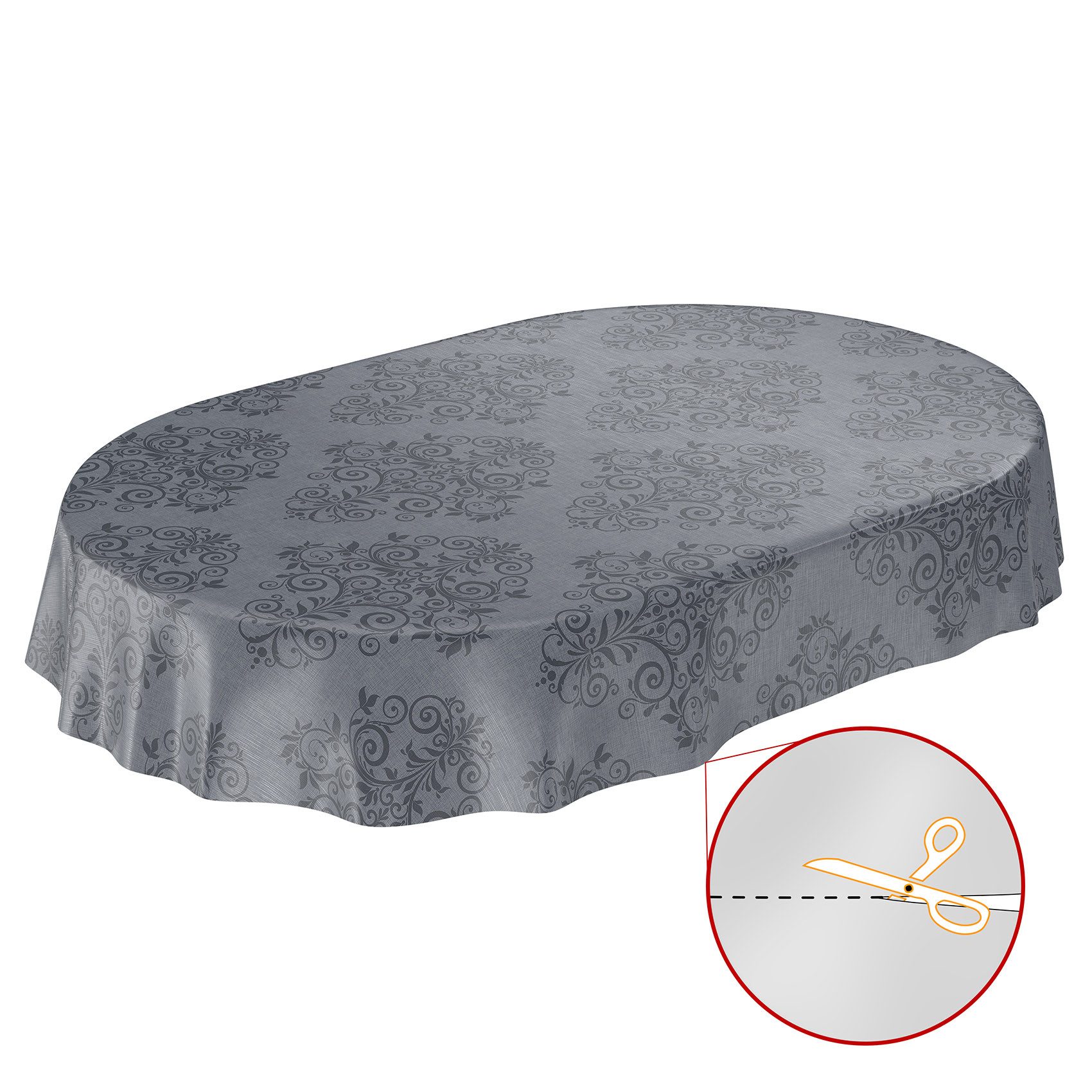 ANRO Tischdecke Wachstuchtischdecke abwaschbar auch für Garten (Einzelstück 1-tlg), Geprägt 140x180cm Oval wasserabweisend