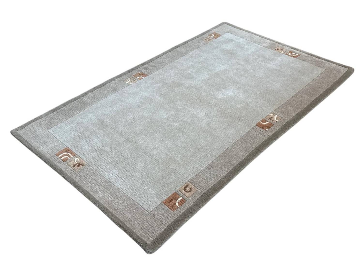 Rug Studios Teppich RIVER NEPAL - HANDGEKNÜPFT MODERN, Rechteckig, Höhe: 18 mm, Handgeknüpft, 70 x 140 cm, Beige