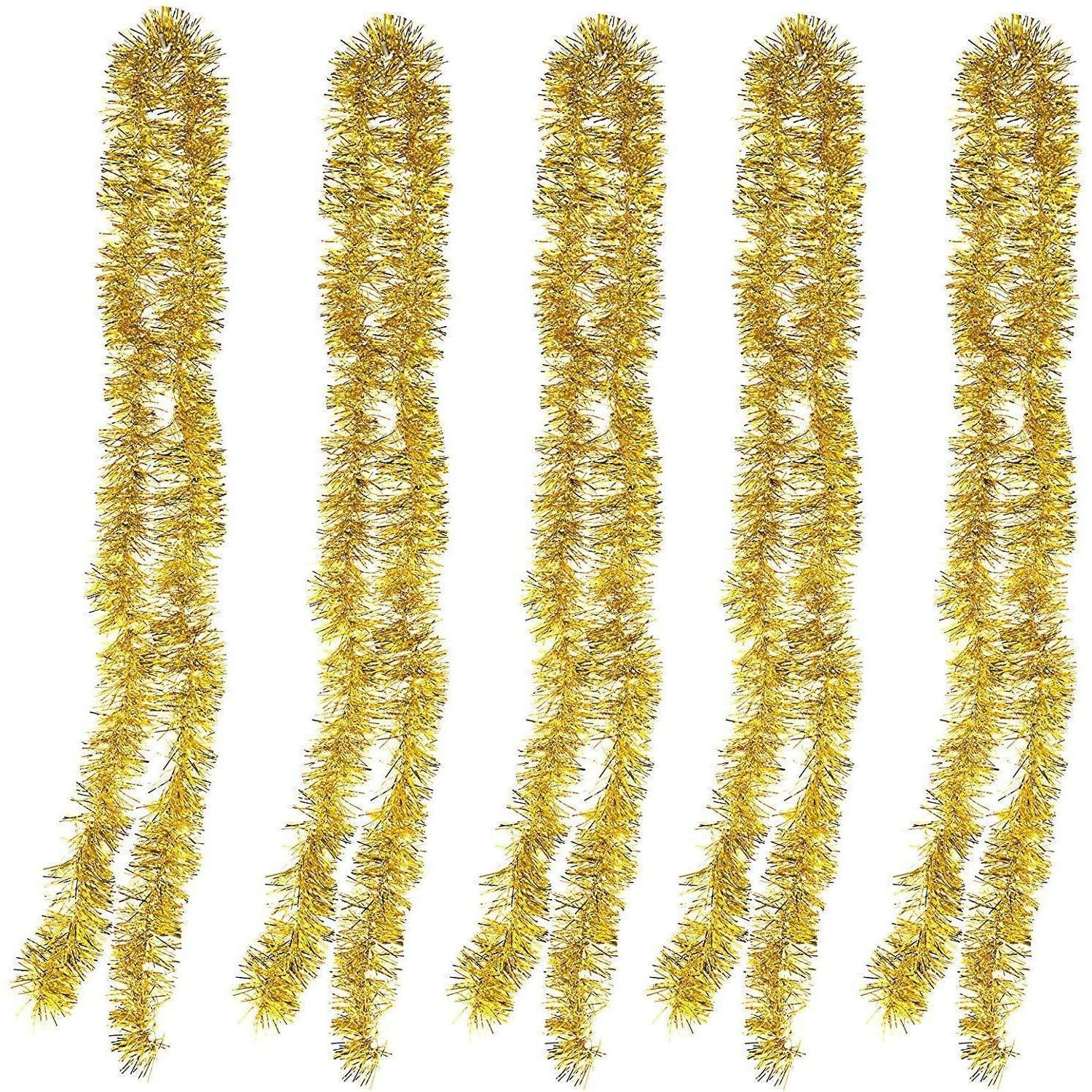 LuxusKollektion Girlanden Girlande 5x 2m Gold Metallic Glitzernd Deko