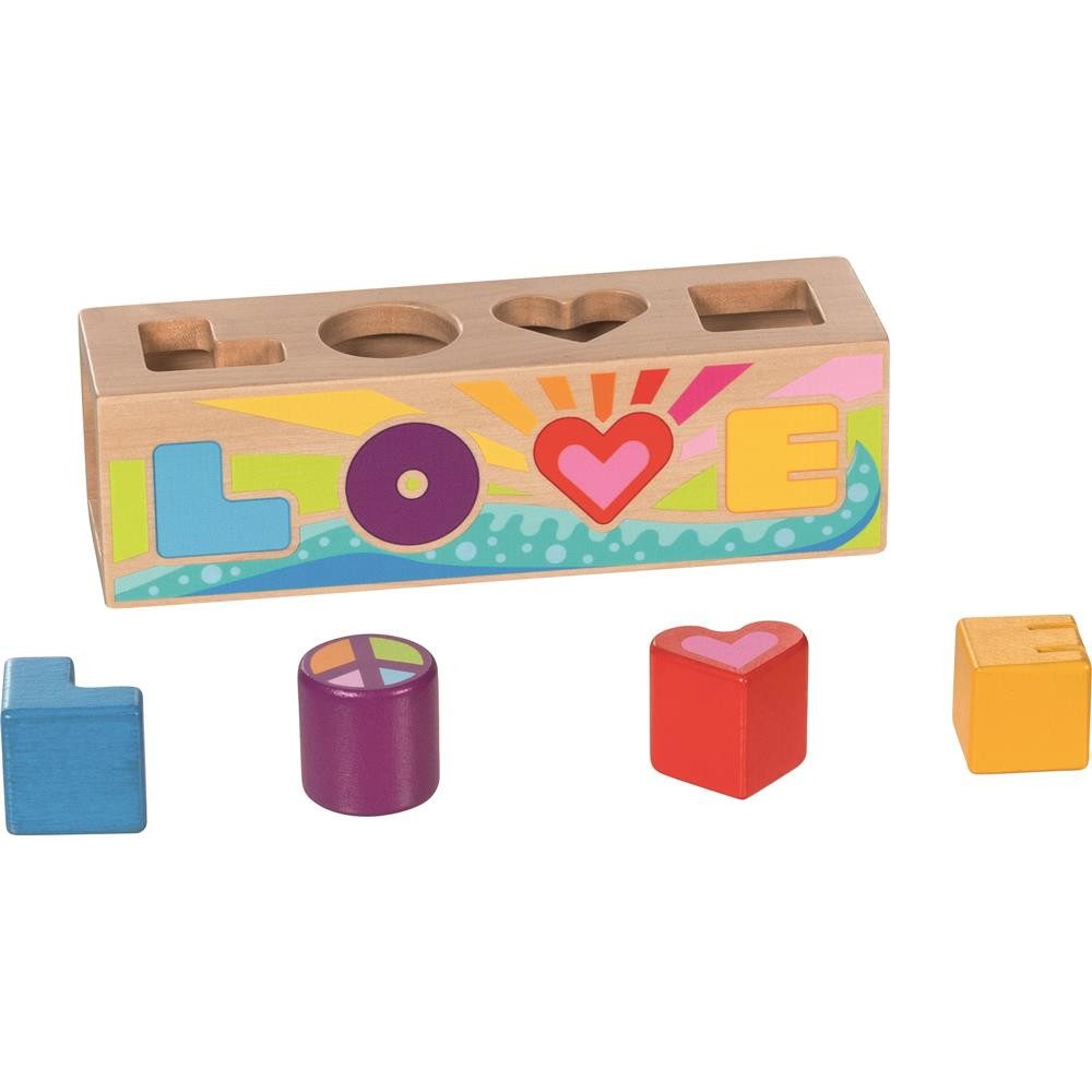 goki Steckspielzeug Steckspiel Sortierbox Holz Lernspiel Motorikspiel Buchstaben ab 1 Jahr, Fördert Motorik und Formverständnis