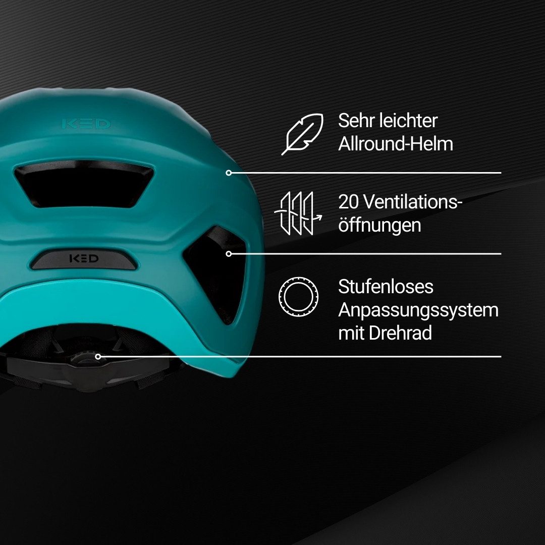 KED Fahrradhelm Embrace MU-1 Allround Helm, Unisex Fahrradhelm, Für City Trail Mit Verstellbarem Visier
