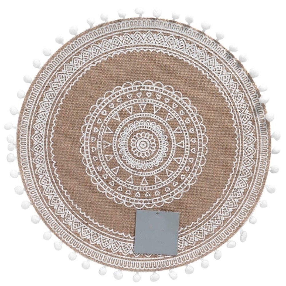 Macosa Home Platzset Boho rund beige günstig online kaufen