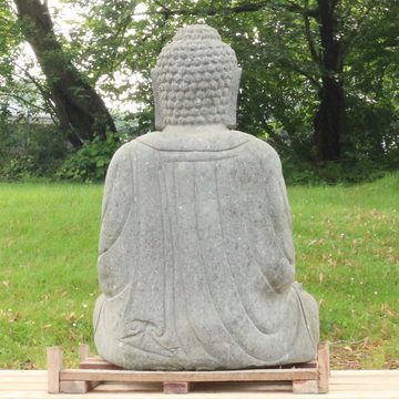 Oriental Galerie Dekofigur Buddha Figur sitzend Steinfigur Greenstone Massiv Japan 75 cm (1 St), groß, massiv, wetterfest