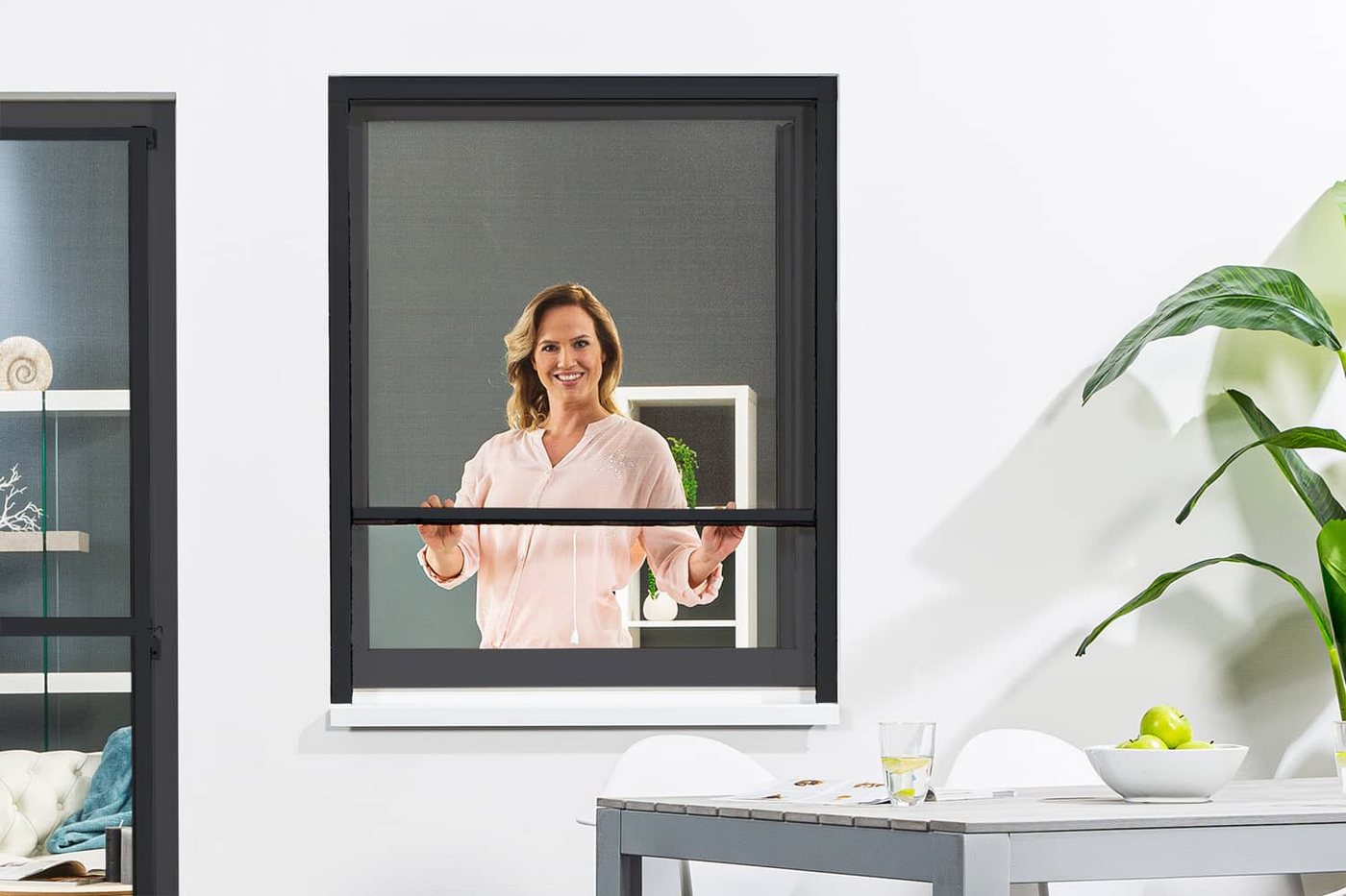 Thumbnail - empasa Fliegengitter-Gewebe SMART, Fliegengitter Rollo Insektenschutzrollo Fenster Alurahmen