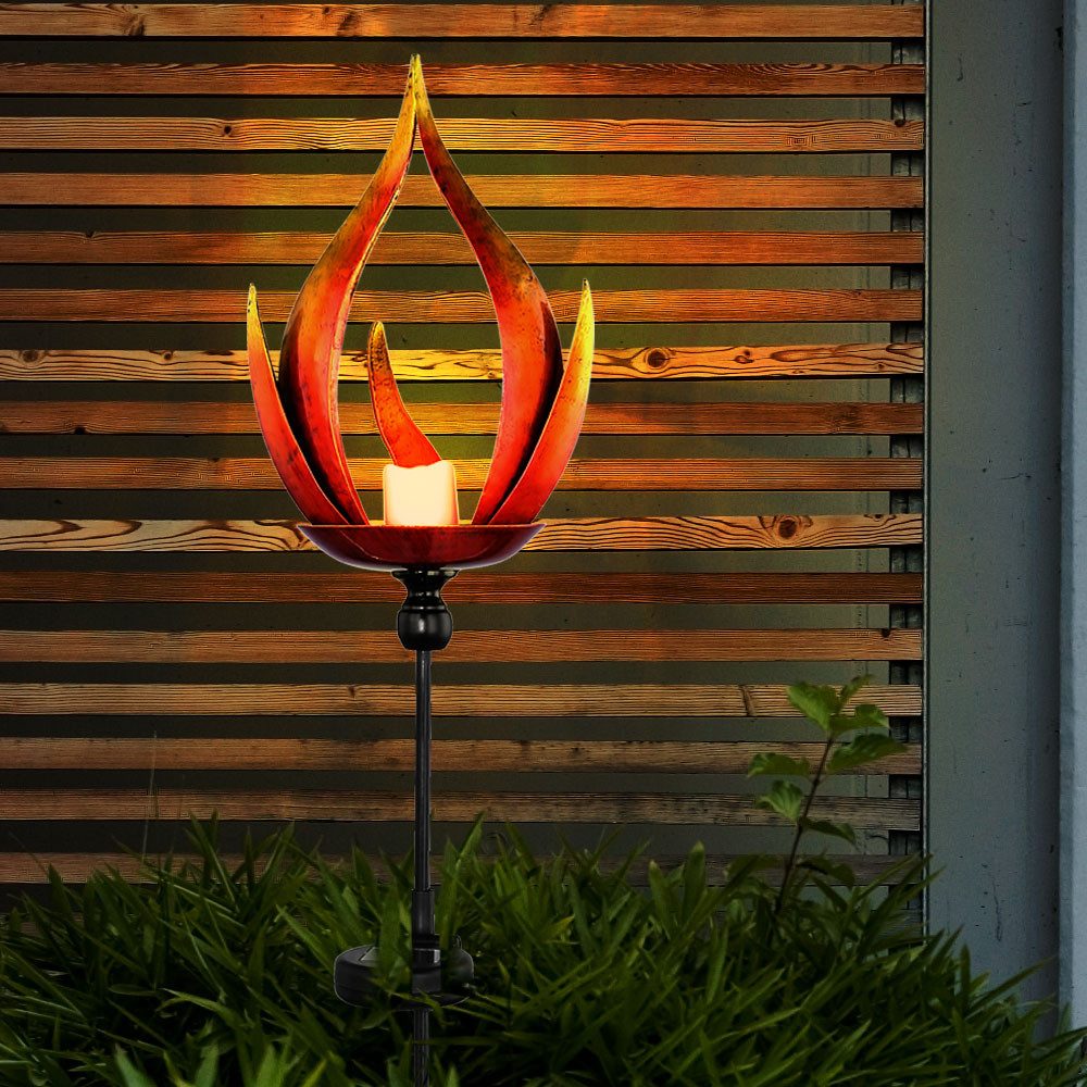 GLOBO LIGHTING Außen-Stehlampe, LED-Leuchtmittel fest verbaut, Warmweiß, Solarleuchte Solarlampe Außenleuchte Gartenleuchte