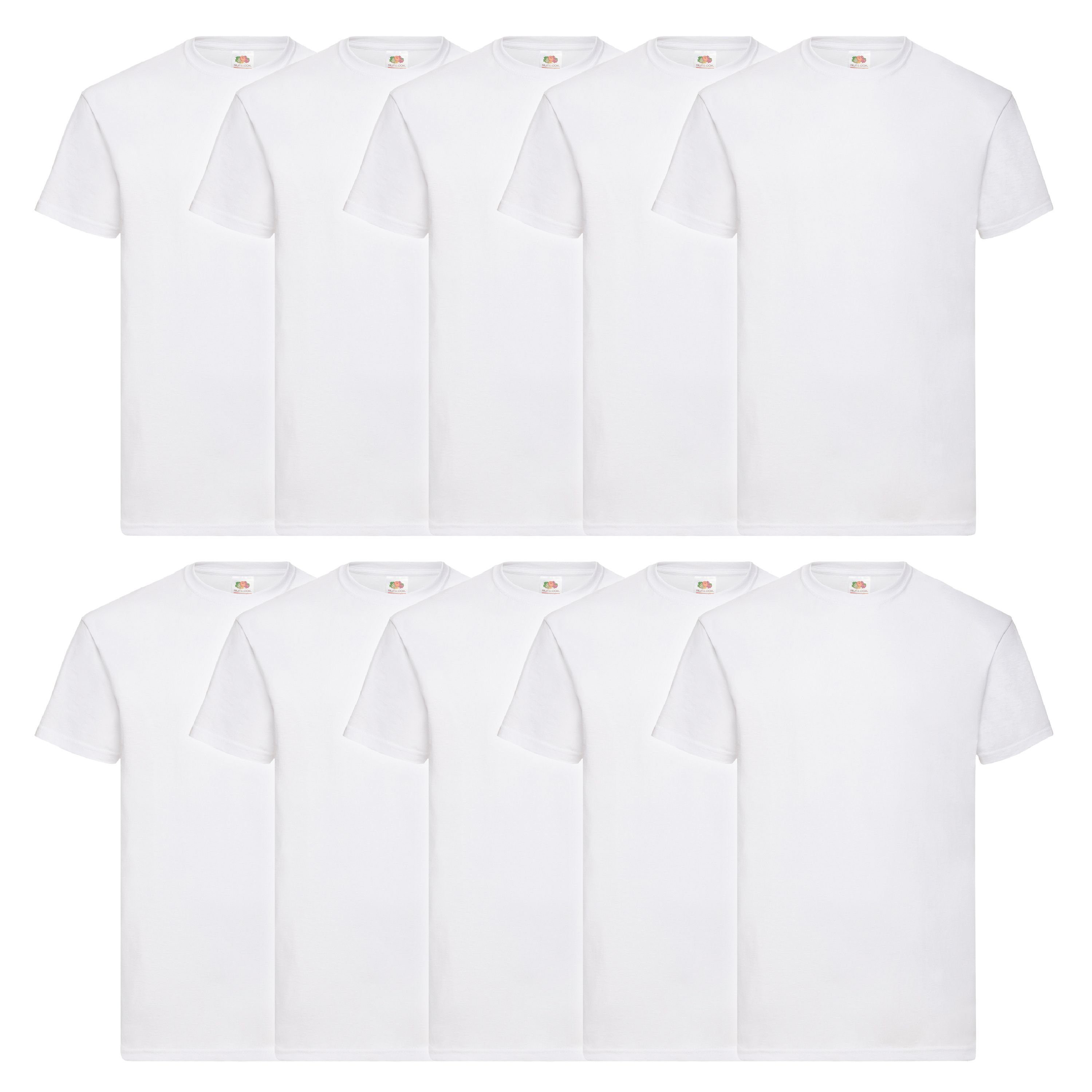 Rundhalsshirt Fruit of the Loom Valueweight T 10er Pack