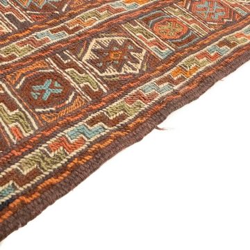 Wollteppich Kelim Teppich handgeknüpft orange, morgenland, rechteckig, Höhe: 6 mm, handgeknüpft