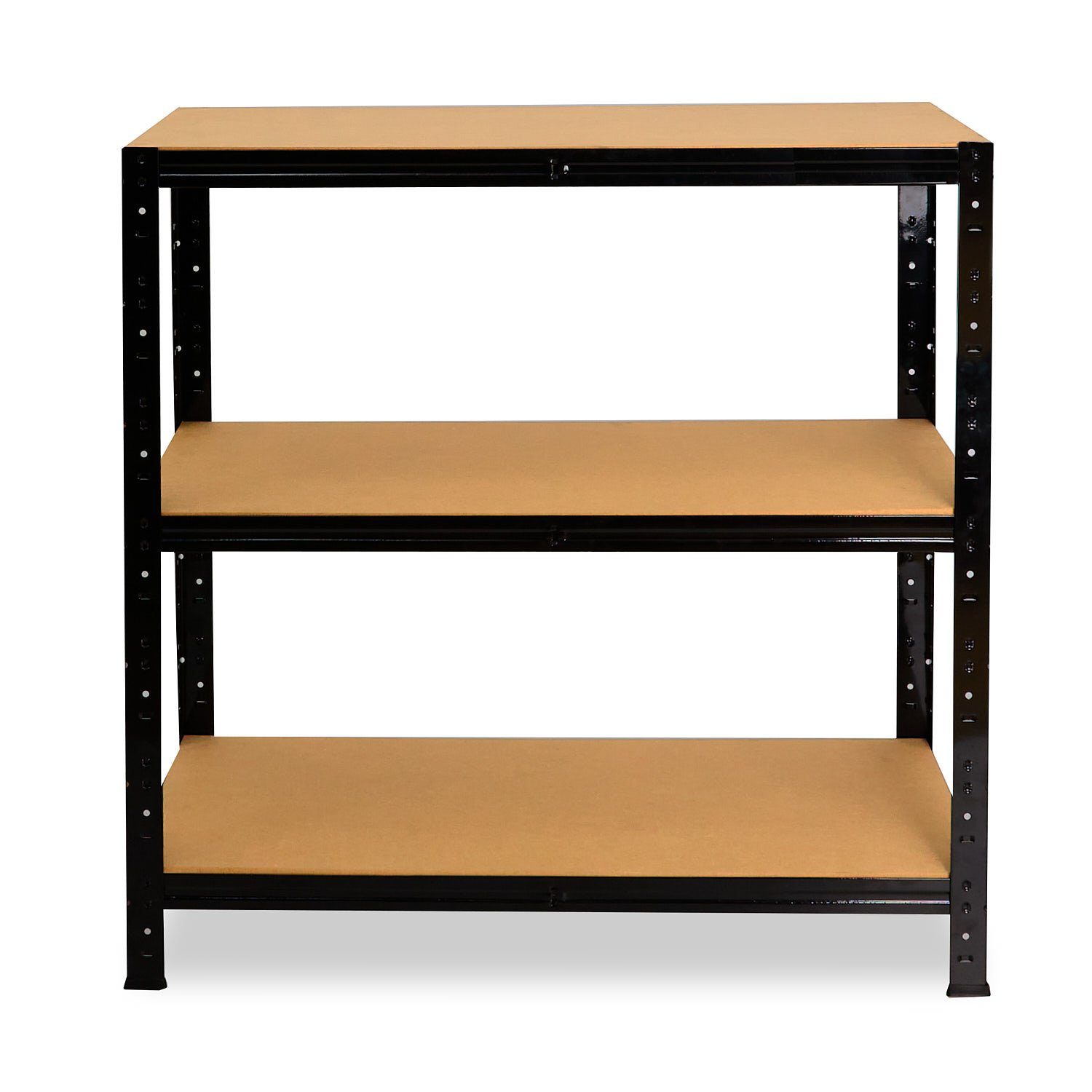 Metallregal 175kg & je Steckregal 90x23x40cm, Lagerregal, mit schwarz Tragkraft, Regal BLACK, Schwerlastregal als Büroregal 3 schwarz Böden shelfplaza Metall Lastenregal,