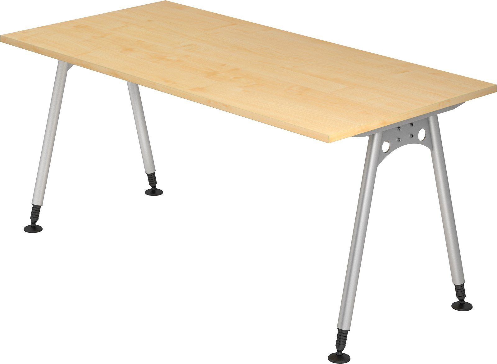 bümö Schreibtisch Schreibtisch Serie-A, Dekor: Buche Rechteck: - 100 cm 200 x