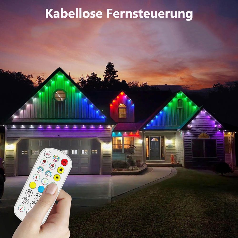 Sunicol LED Stripe Smart RGBIC Wasserdicht Permanente Außenbeleuchtung, 15M/30M/45M, Musik Sync, Timer, APP & Fernsteuerung LED Strip für Garten, Party – Bild 5 von 5