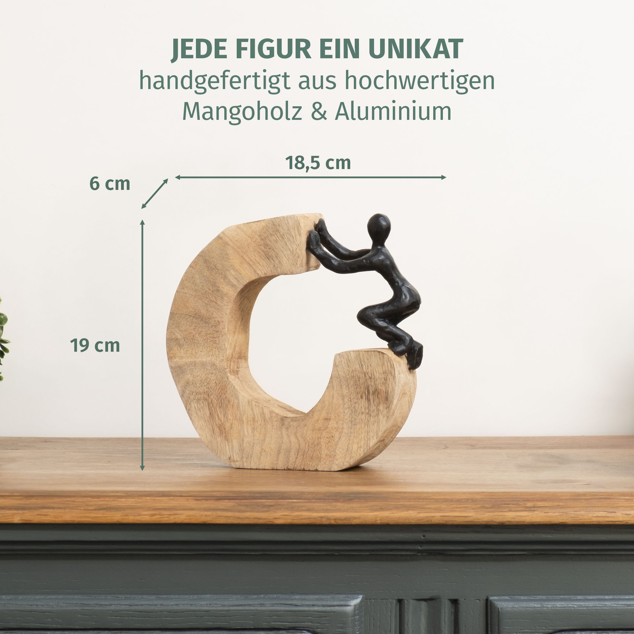 Moritz Skulptur Weg frei machen, Holz, Tischdeko, Fensterdeko, Wanddeko, Ho günstig online kaufen