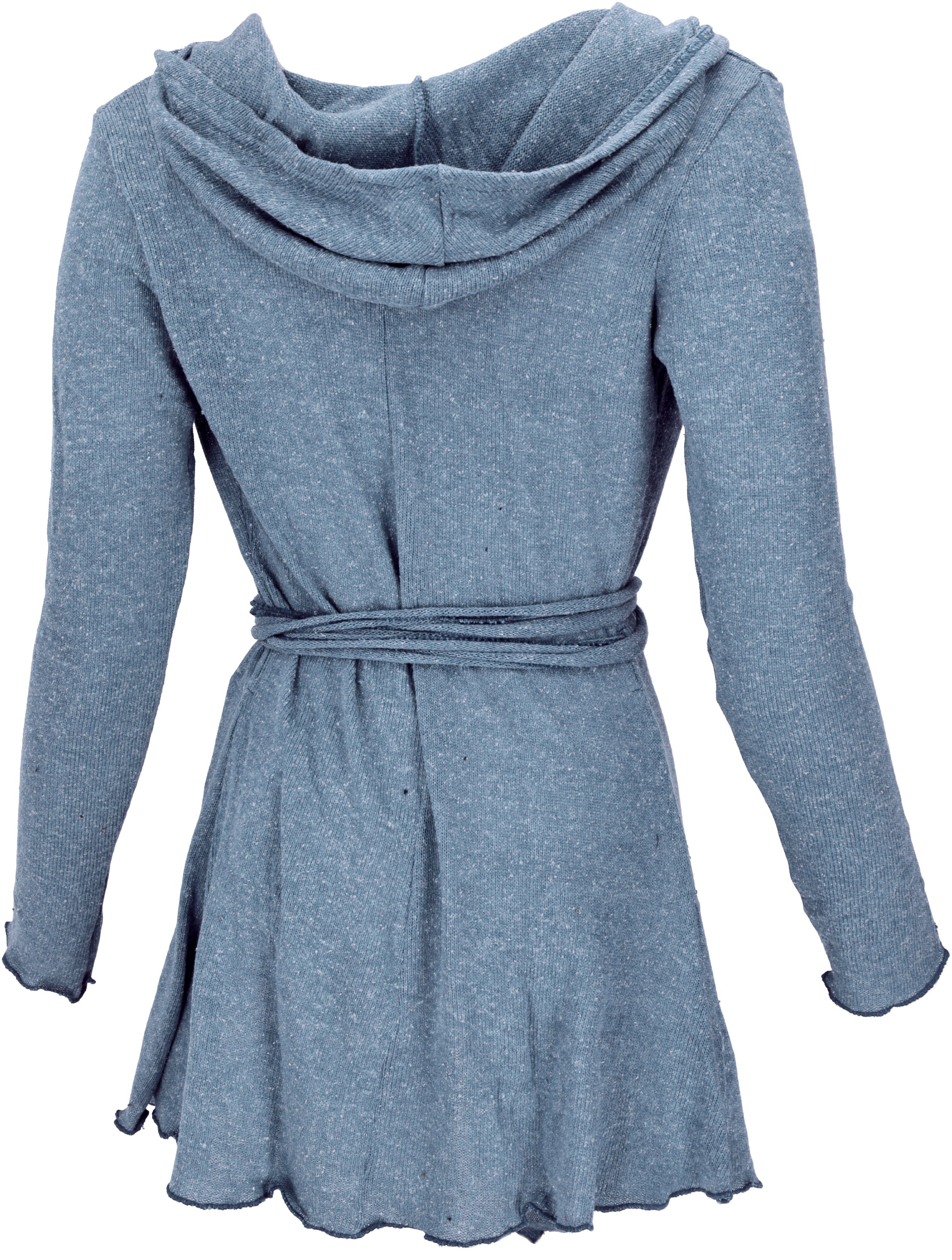 Guru-Shop Langjacke Pixi Wickel-Strickjacke - taubenblau günstig online kaufen