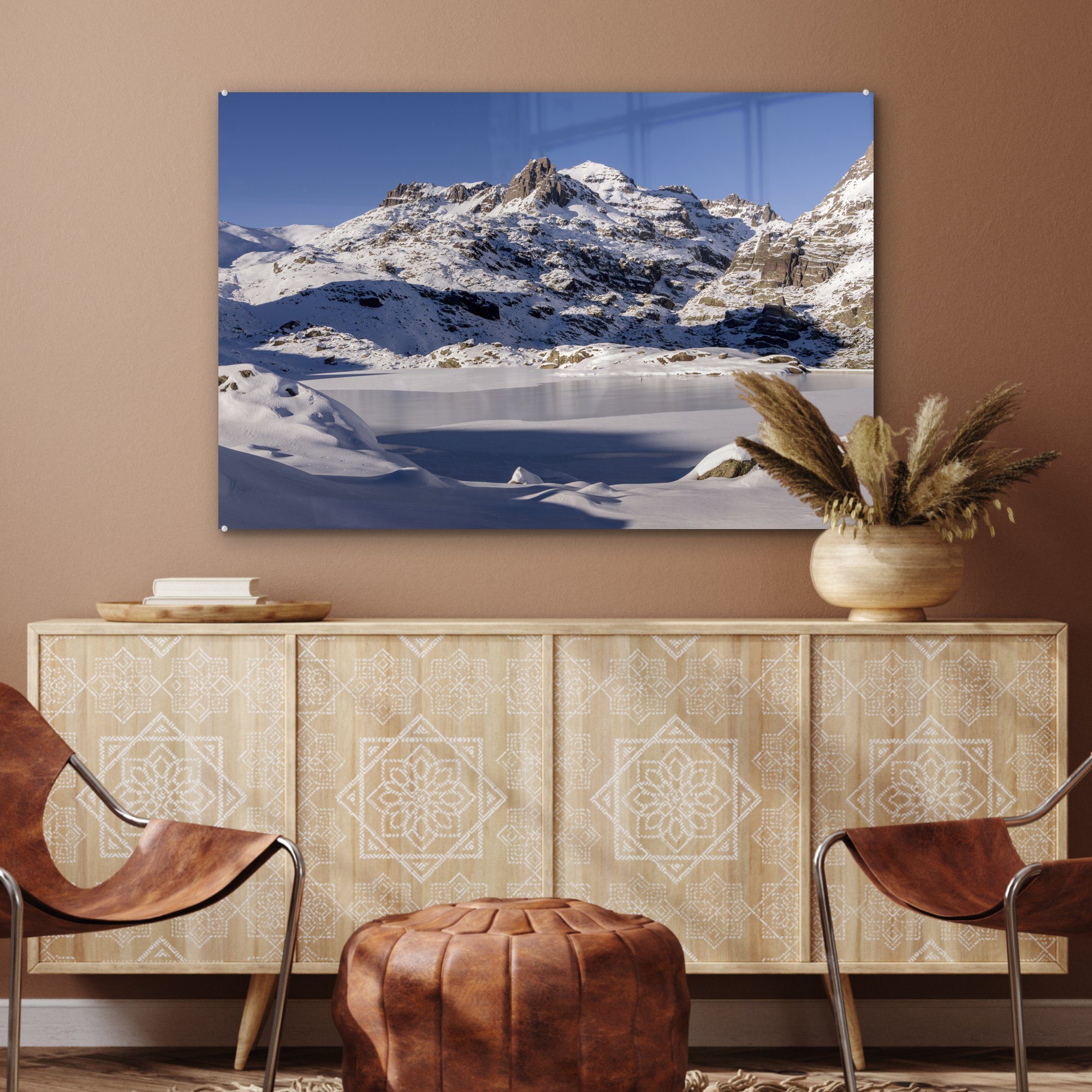 Acrylglasbilder im (1 Wohnzimmer Schlafzimmer Mercantour-Nationalpark St), Acrylglasbild Europa, Winterlandschaft MuchoWow & in