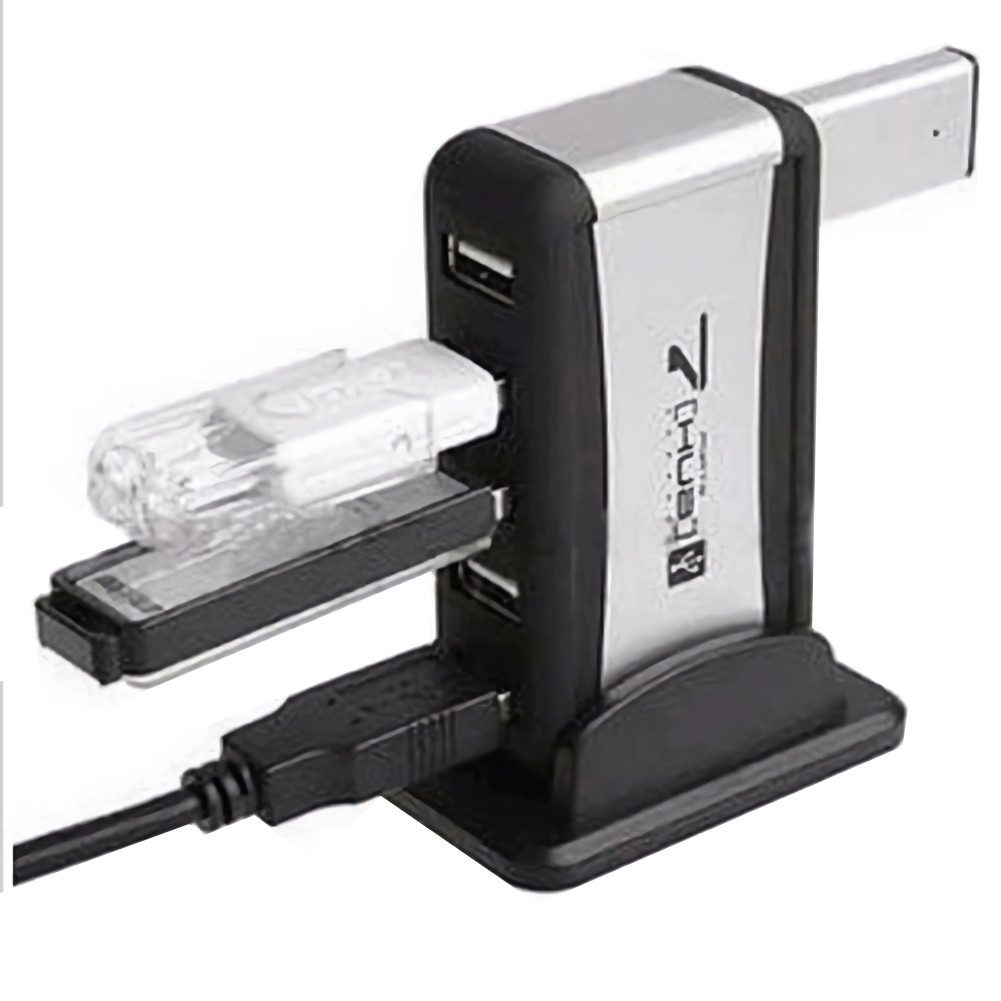 Bolwins USB-Verteiler O19C 7Port USB 2.0 Hub Adapter Netzteil mit Standfuß WIN MAC PC Laptop (USB-Hub-Set, 4-St., Plug & Play ohne Treiberinstallation), Aktiver 7-Port USB-2.0-Hub mit externer Stromversorgung