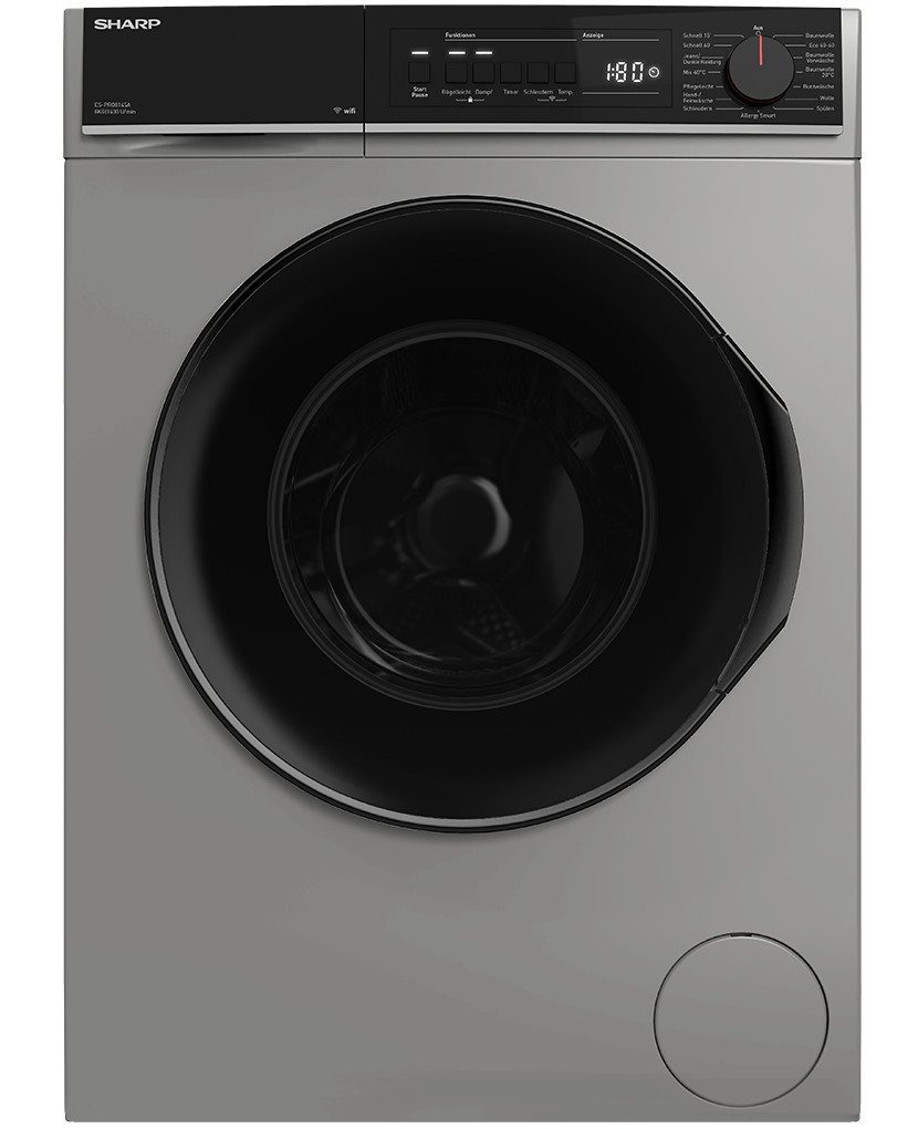 Sharp Waschmaschine ES-PRO814SA-DE, 8 kg, 1400 U/min, Dampf, ВсіrgySmart, EcoLogic, WIFI App Steuerbar