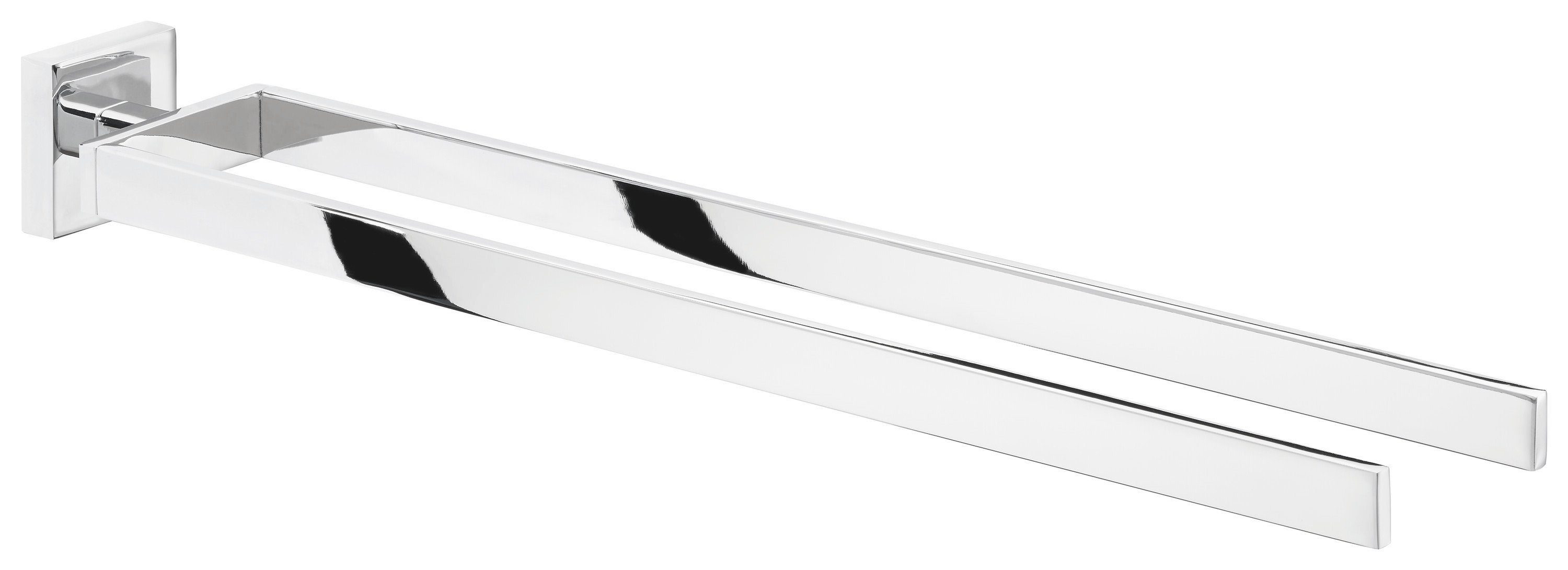 tesa Doppelhandtuchhalter DELUXXE Полотенцесушители ohne Bohren - 5,0 cm : 7,2 cm : 45 cm, selbstklebende Handtuchstange - chrom - silber glänzend