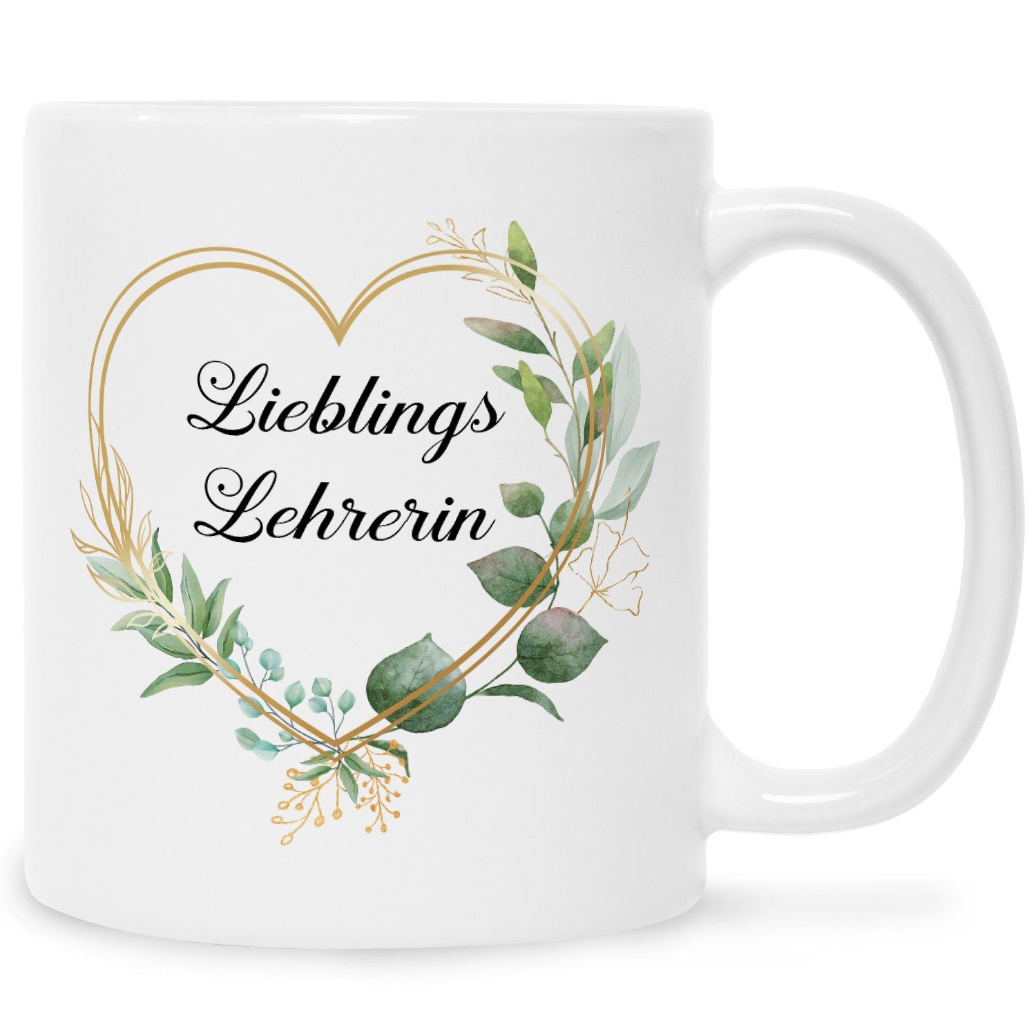 Lieblingslehrer/Lieblingslehrerin, Abschied Lehrer/in zum Tasse Bedruckte mit GRAVURZEILE Schulabschluss Spruch Tasse Herzliche für Geschenke - Weiß -