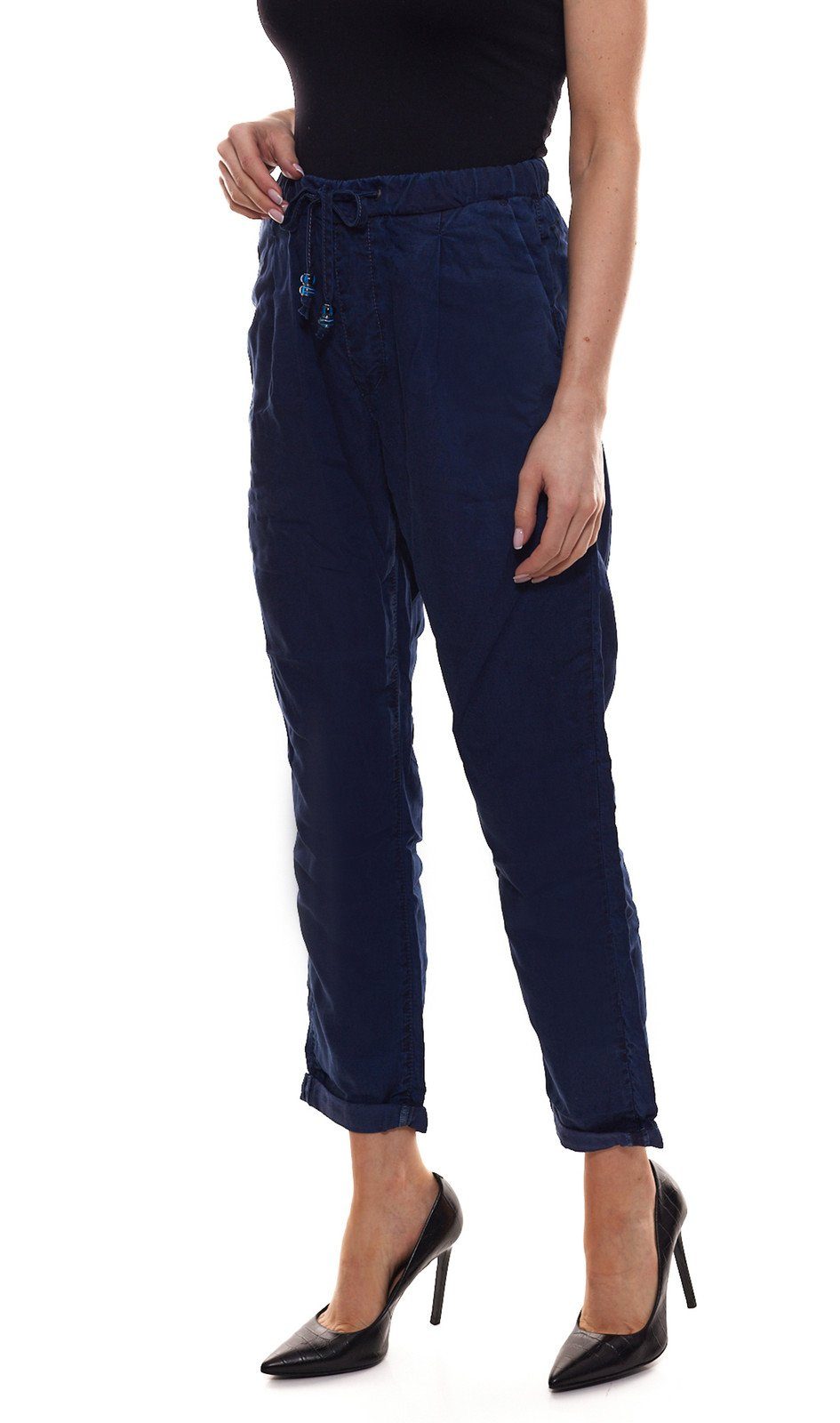 Jeans Sommer-Hose Blau Stoffhose Blue Damen Stoff-Hose Jeans bequeme Pepe Donna Pepe im Jeans-Stil Business-Hose