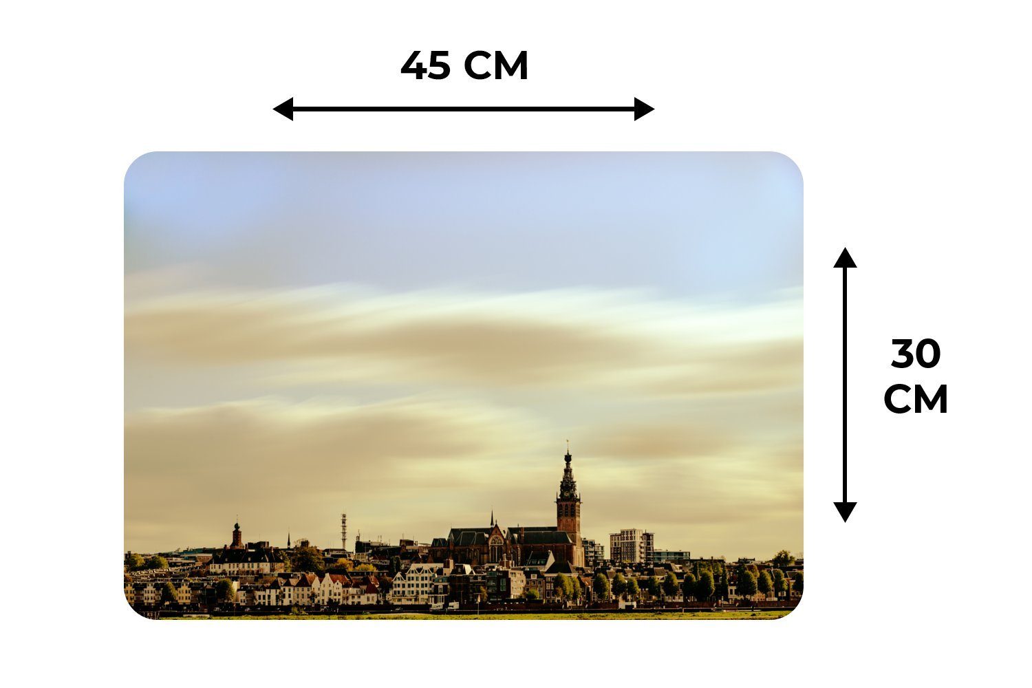 Platzset, Skyline - MuchoWow, Platzmatte, Niederlande, - Tischmatten, Schmutzabweisend Platzdecken, Nijmegen (6-St), Platzset