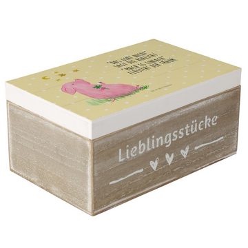 Mr. & Mrs. Panda Dekokiste Glücksschwein - Gelb Pastell - Geschenk, Schatzkiste, süße Tiermotive (1 St)