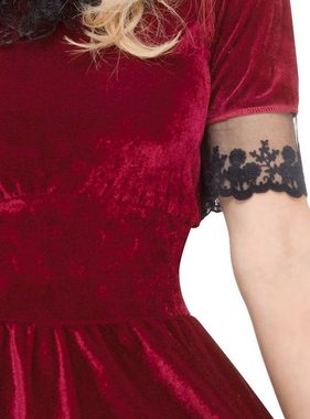 Fun World Kostüm Gothic Vampirbraut Kostüm, Düster-rotes Kleid für Vampire und Geister