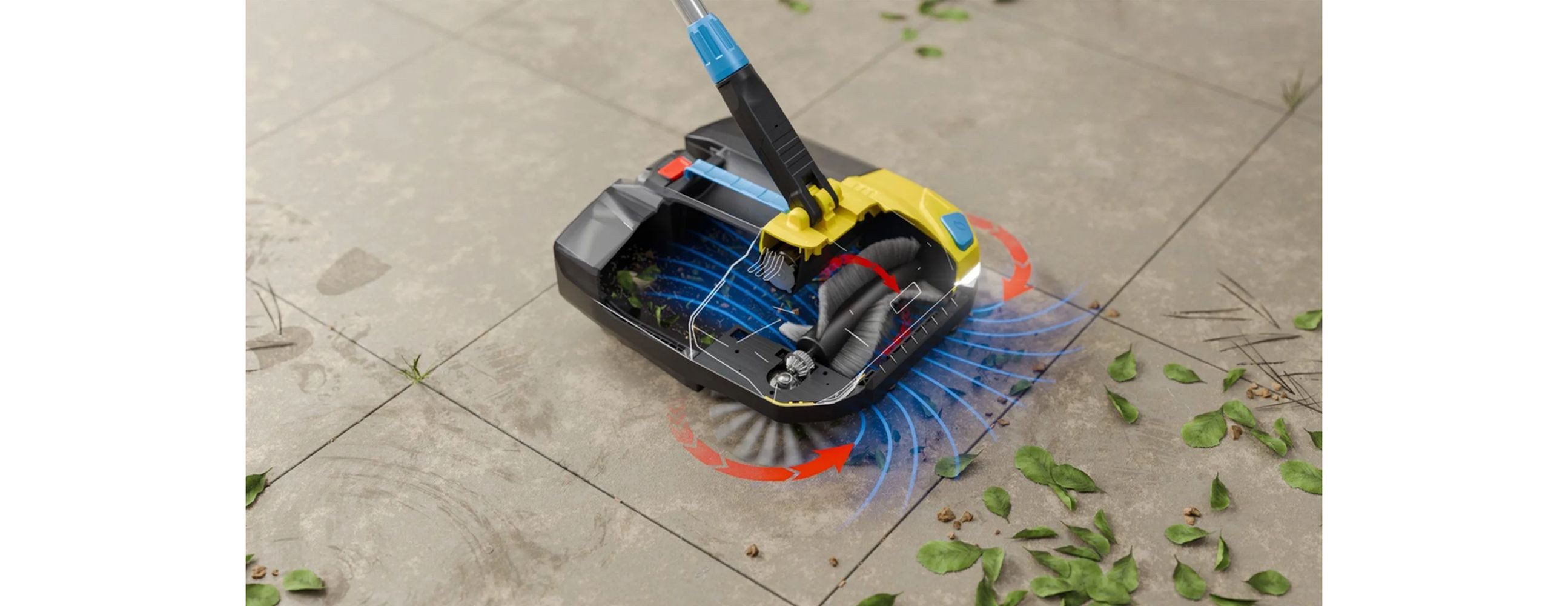 Gloria Garten Handkehrmaschine Gloria EasySweep 18v Akkuset, 40 cm Arbeitsbreite, Kompatibel mit allen BOSCH PBA 18V